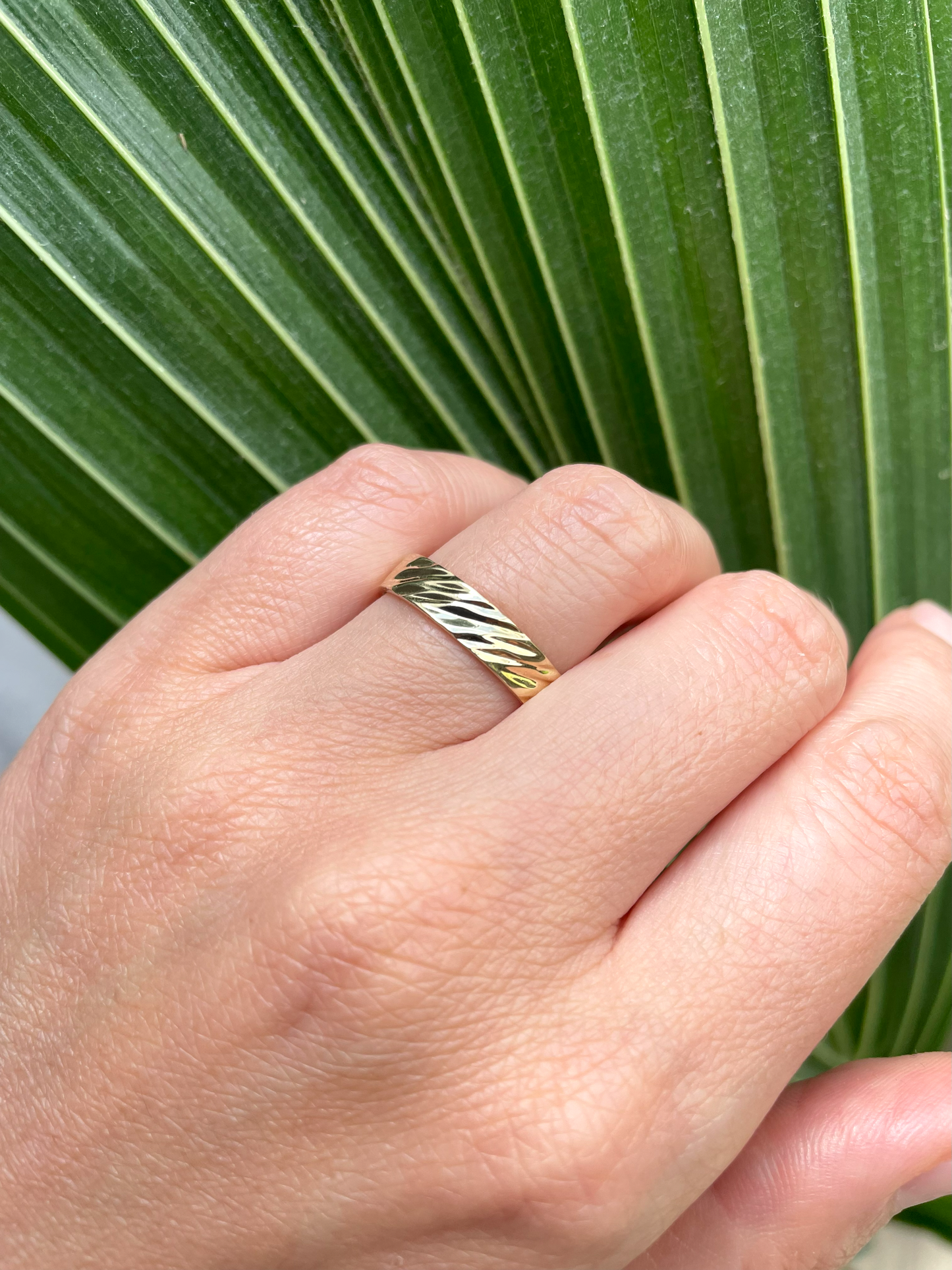Wedding rings set with texture