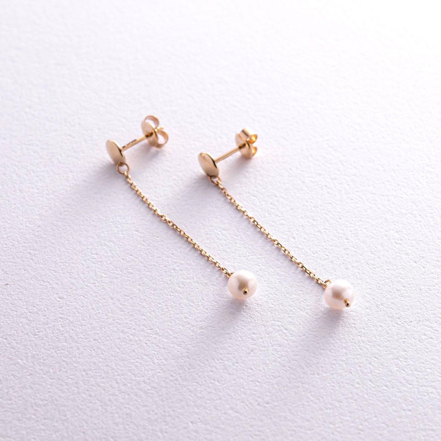 Pair of pearl earrings -Pearl gold earrings- Gold Pearl Earrings