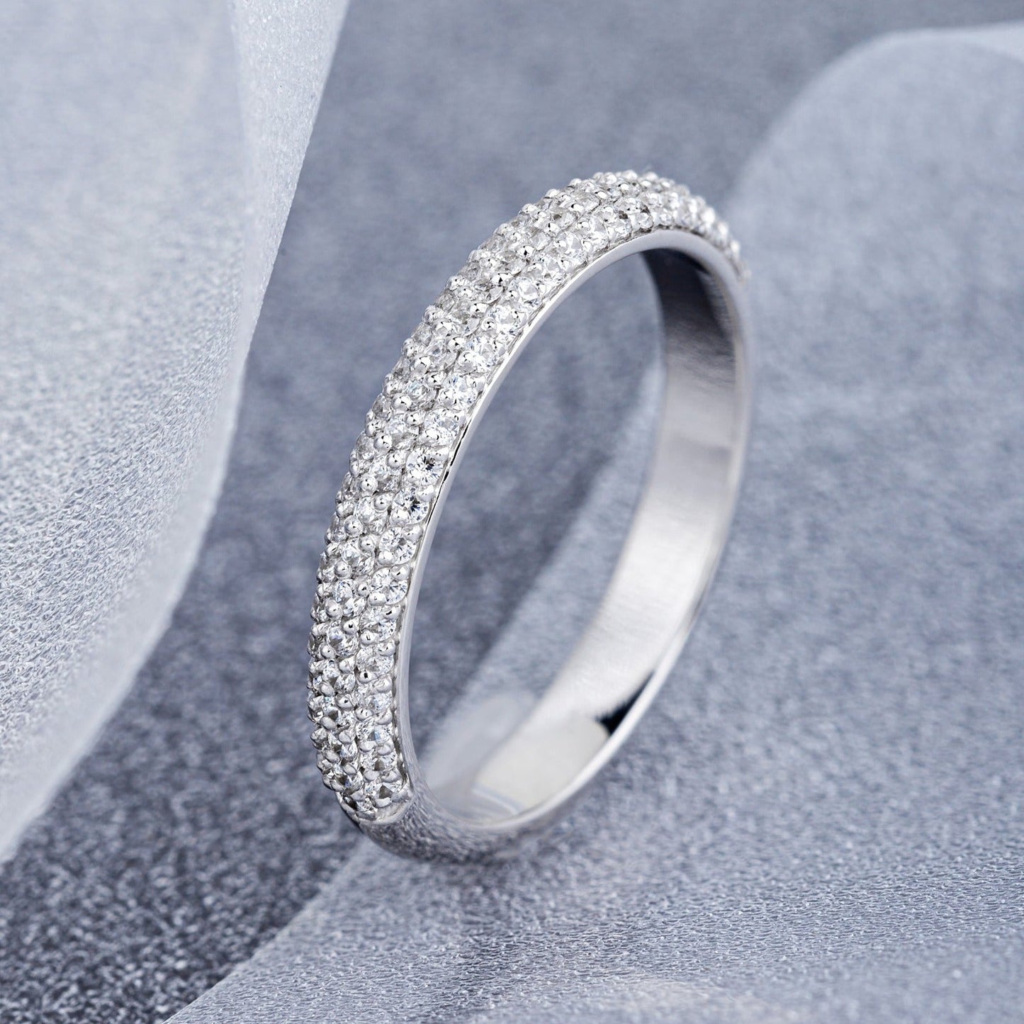 Classic gold ring with diamonds - 14k gold band - 14k gold ring - bridal ring - escorialjewelry