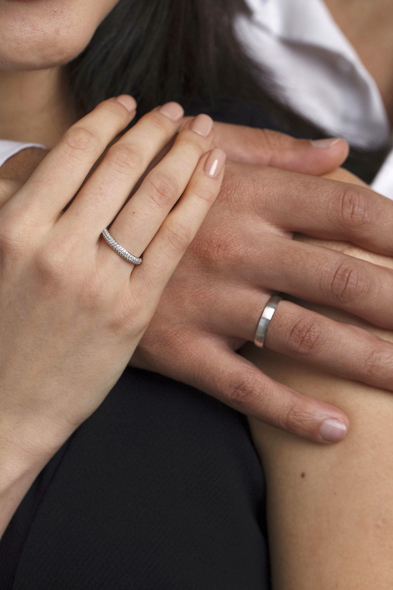 Classic wedding bands set with diamonds - classic wedding bands - couple rings - couple wedding bands - escorialjewelry