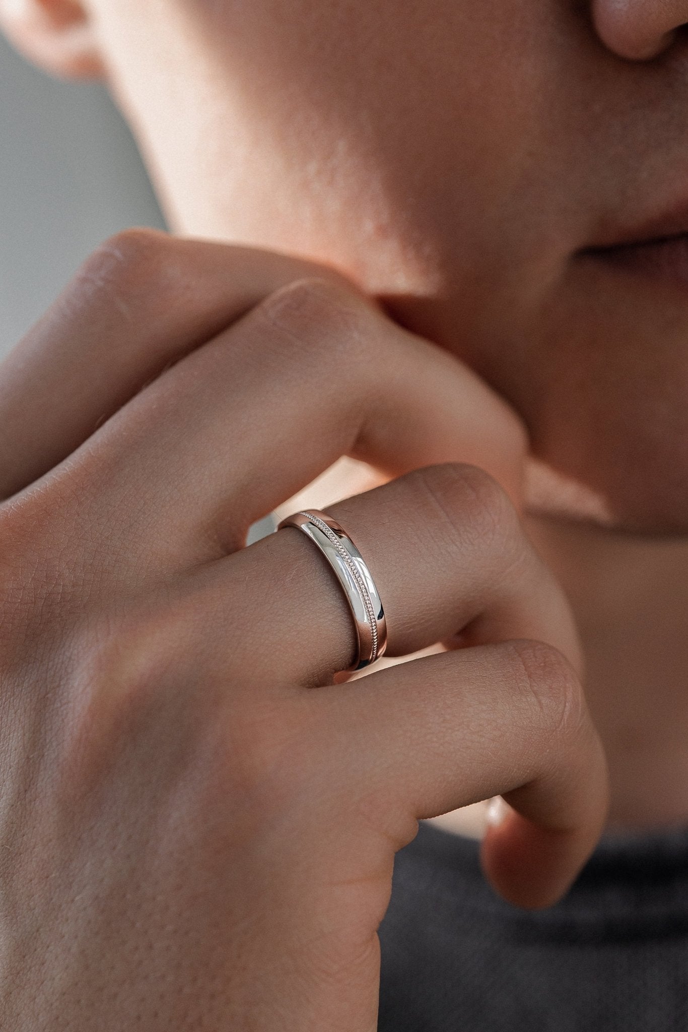 Couple wedding rings set with diamond - couple rings - couple rings set - couple wedding bands - escorialjewelry