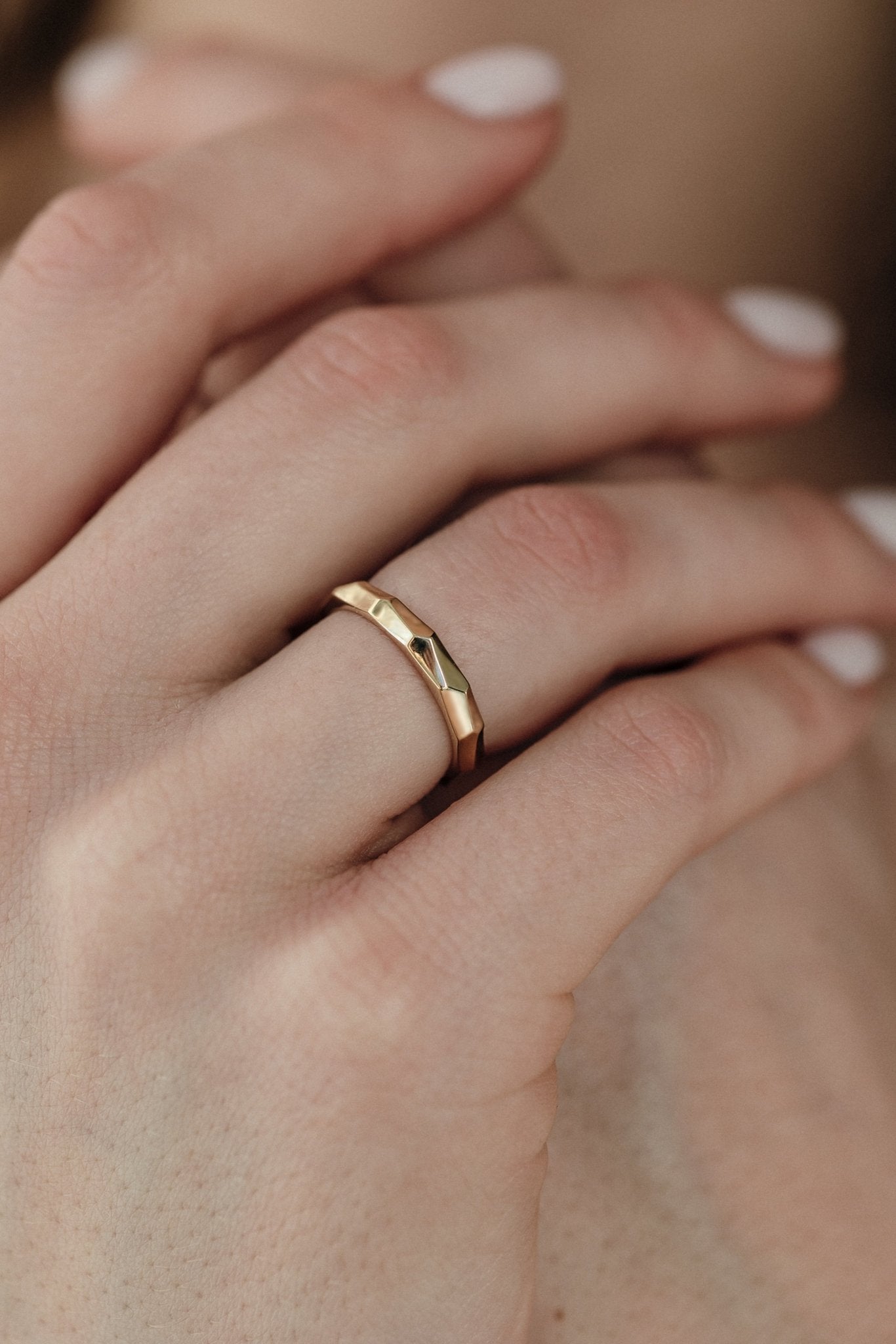 Couple wedding rings with faceted surface - couple rings - couple rings set - couple wedding bands - escorialjewelry