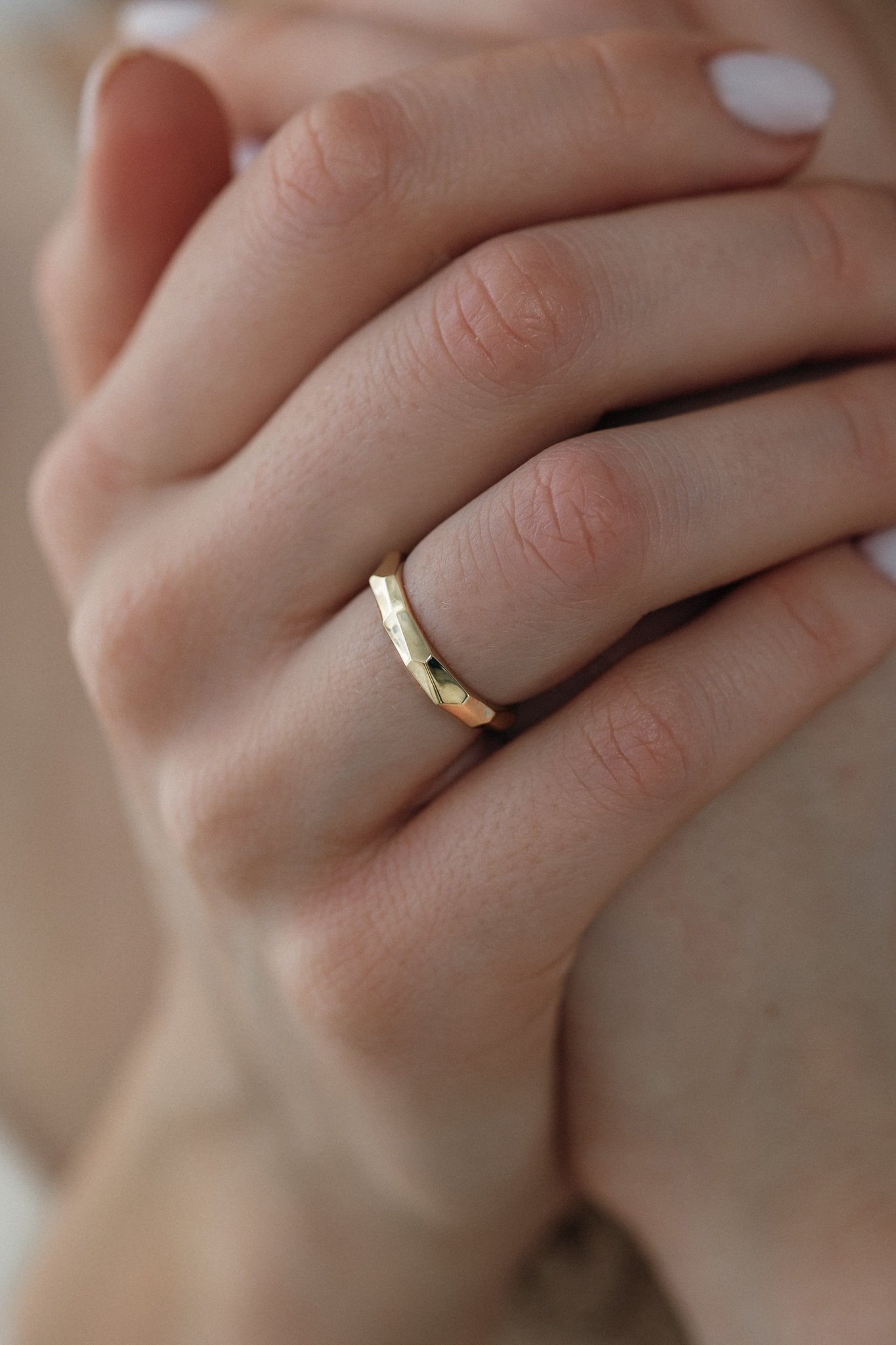 Couple wedding rings with faceted surface - couple rings - couple rings set - couple wedding bands - escorialjewelry