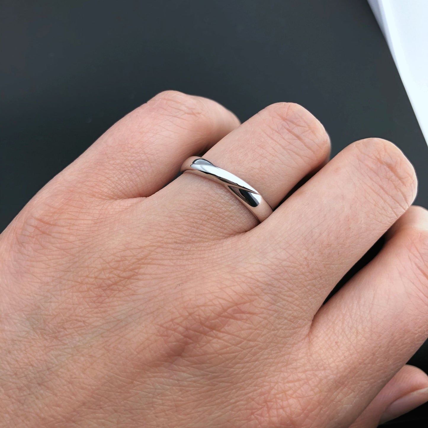 Elegant wedding rings set with diamonds in her ring - classic wedding bands - couple rings - couple rings set - escorialjewelry