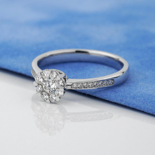 Engagement ring with diamonds - diamond engagement ring - diamond ring - engagement ring - escorialjewelry