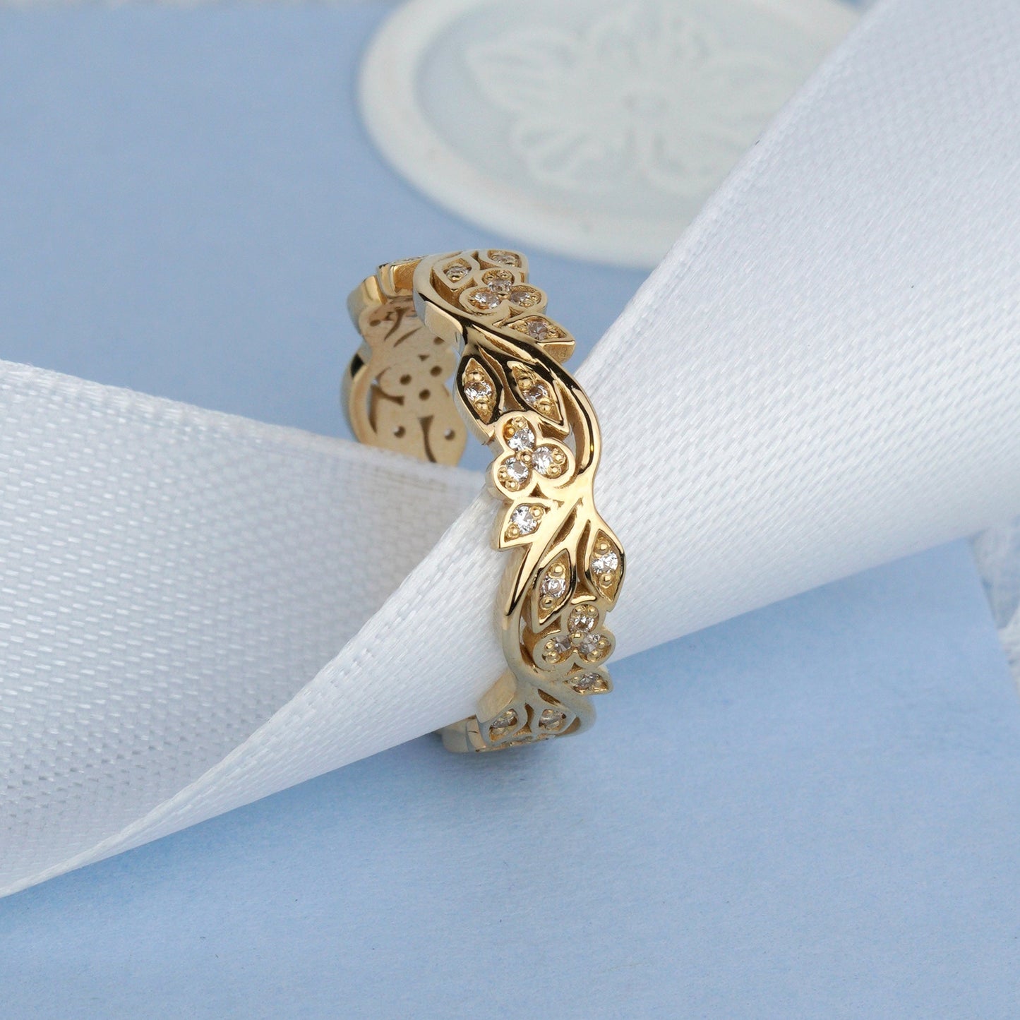 floral gold ring