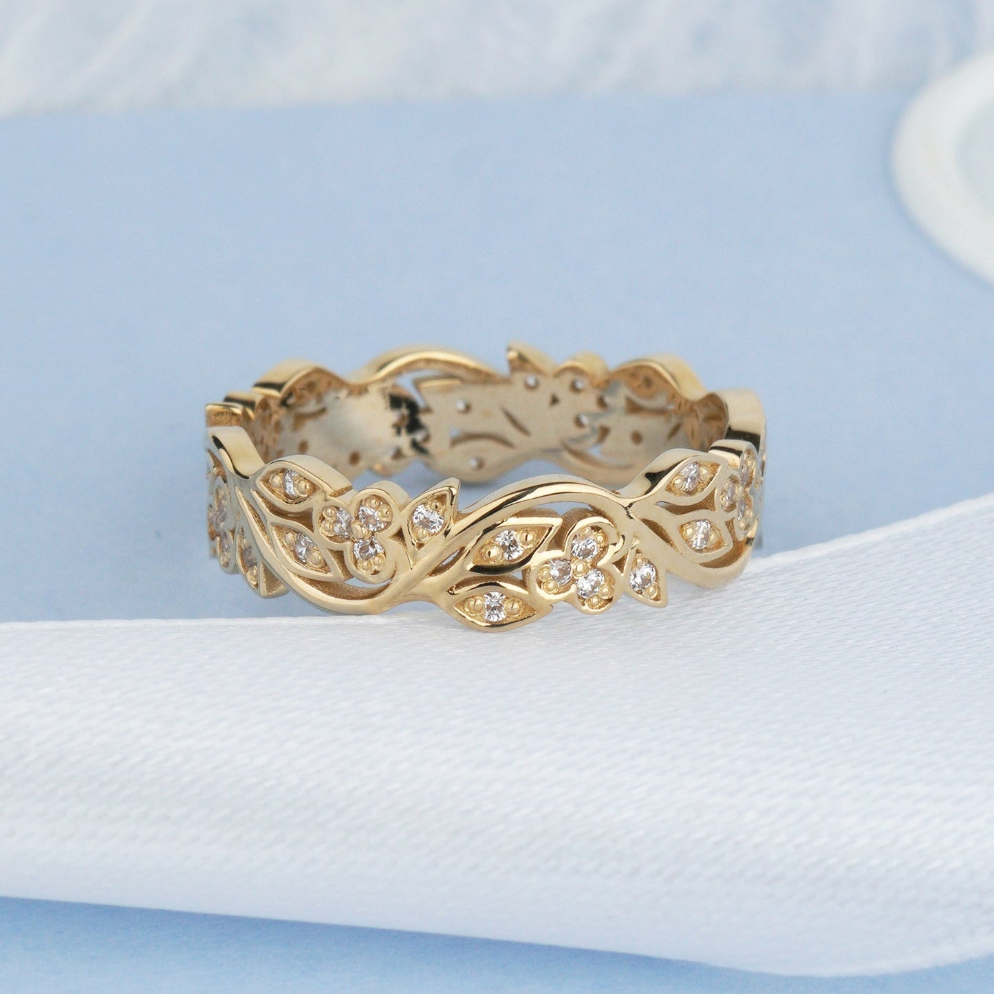 floral gold ring