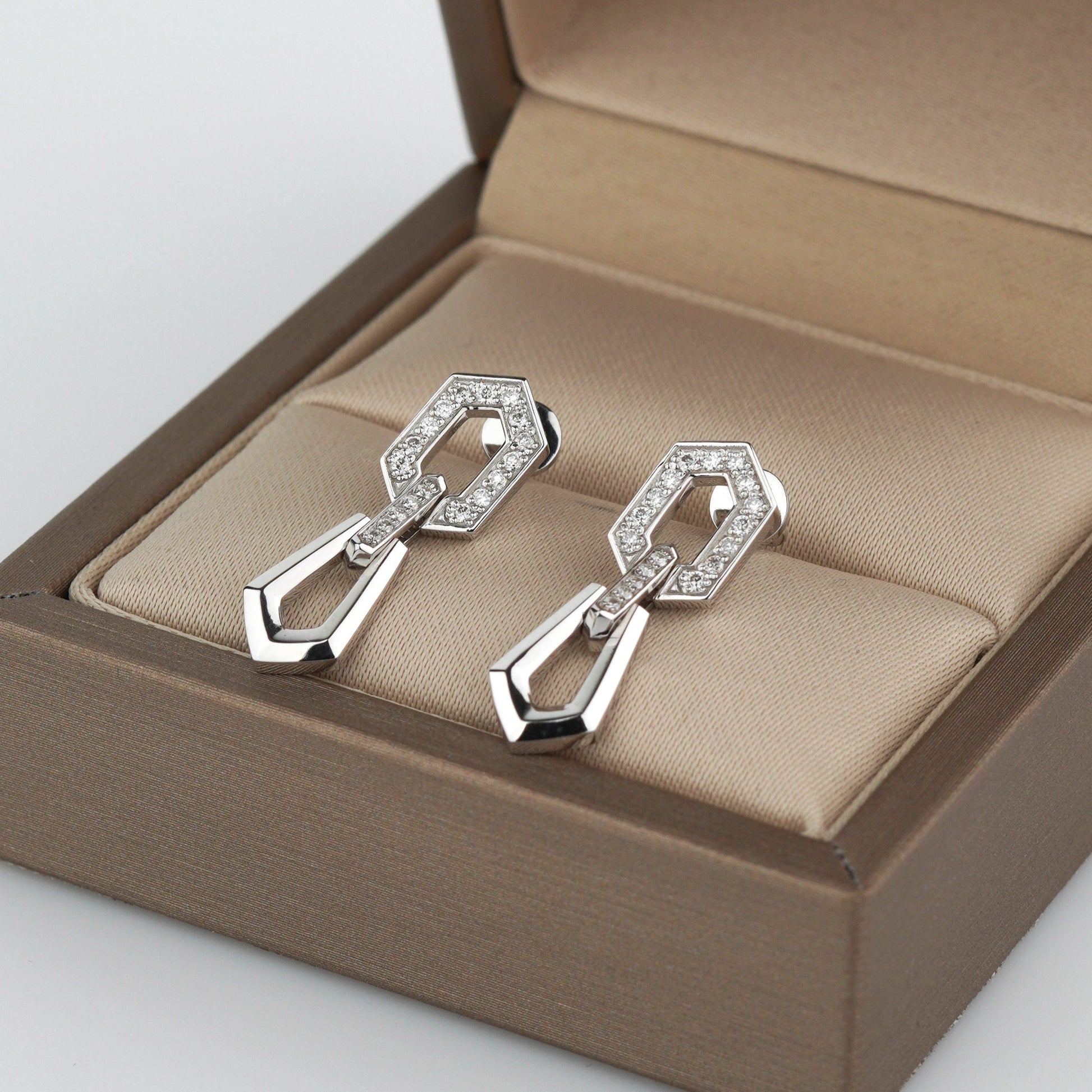 geometric gold earrings