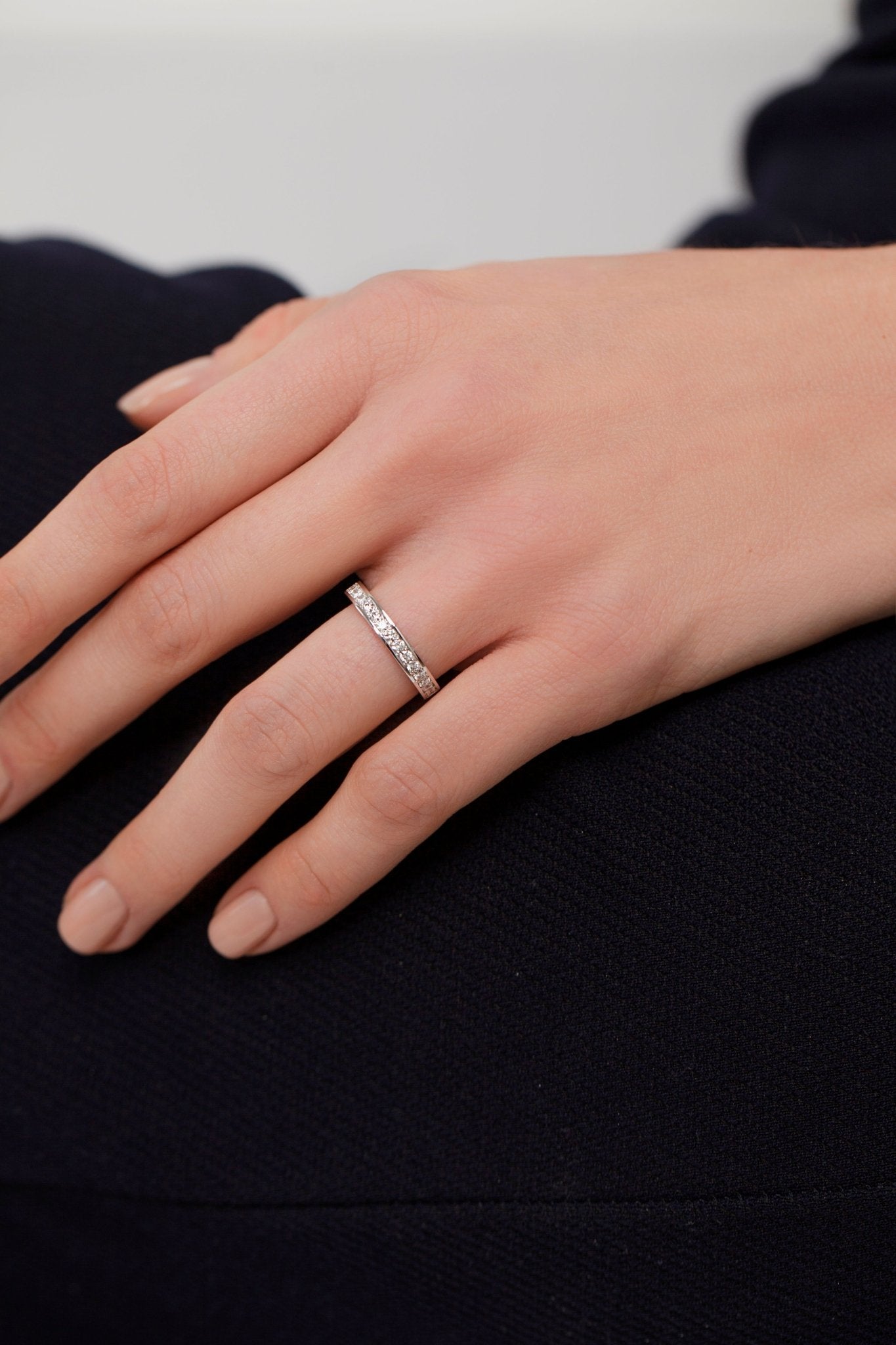 Gold diamond band - 14k gold band - 14k gold ring - bridal ring - escorialjewelry