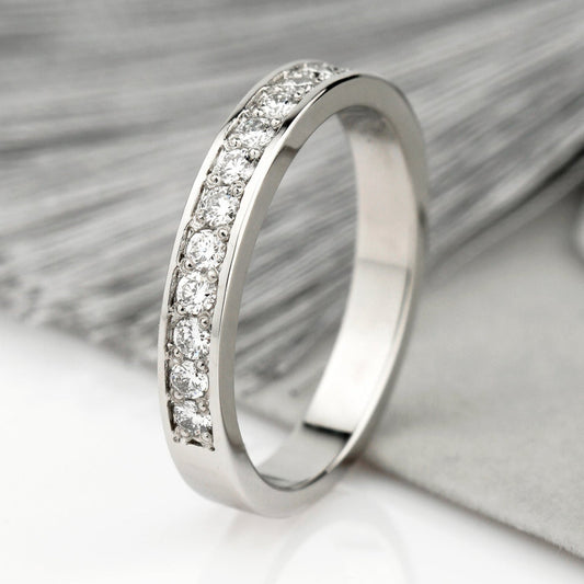 Gold diamond band - 14k gold band - 14k gold ring - bridal ring - escorialjewelry