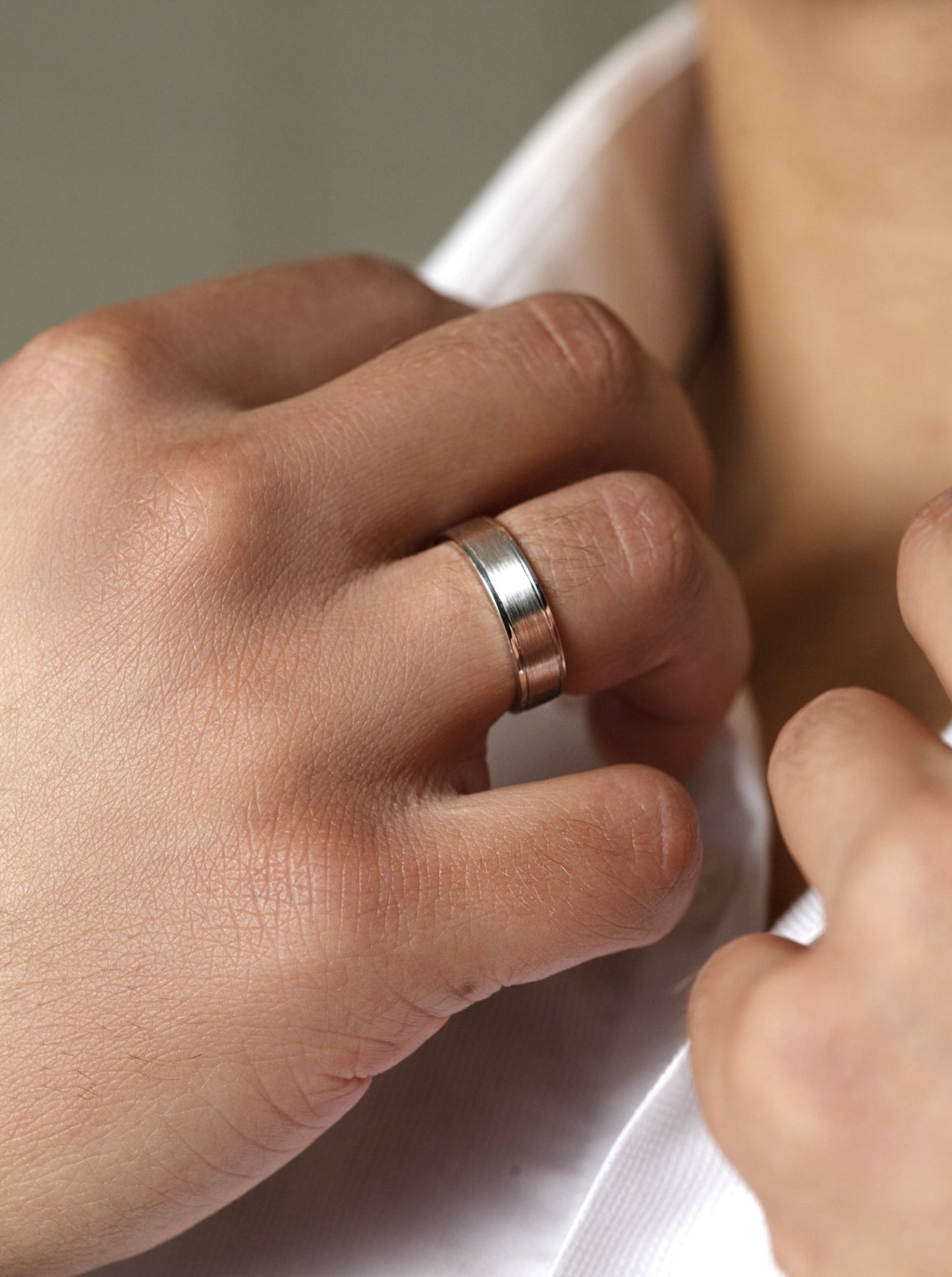 Gold men's wedding band with brushed finish - 14k gold band - gold bands - gold rings - escorialjewelry