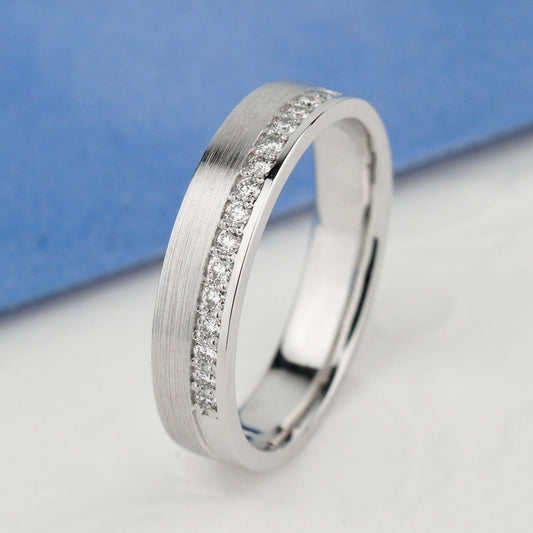 Gold wedding band with diamonds - 14k gold band - 14k gold ring - bridal ring - escorialjewelry