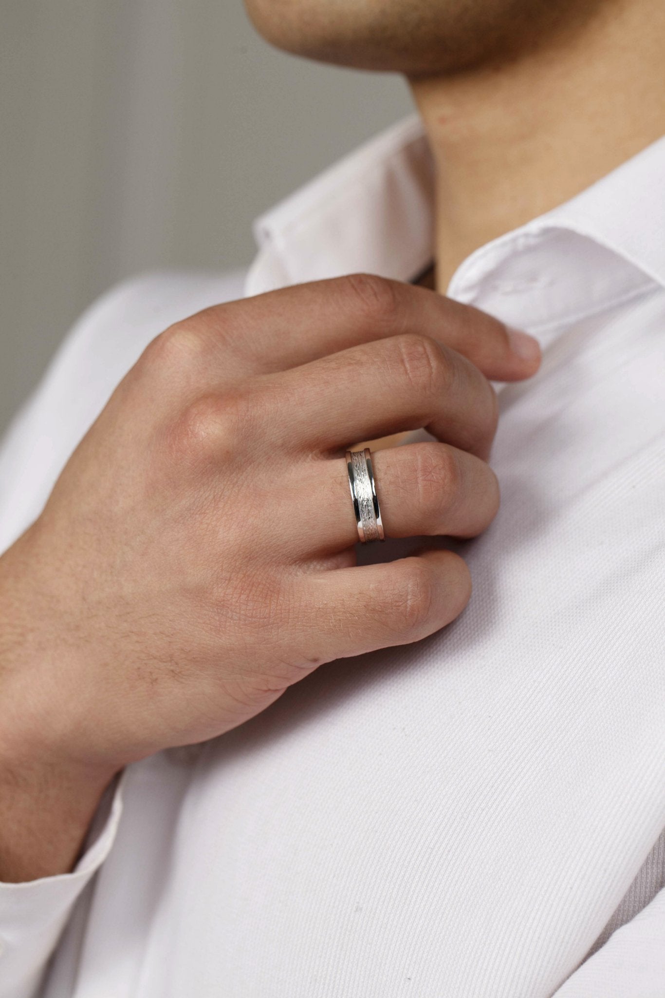 Gold wedding band with textured surface - 14k gold band - gold bands - gold rings - escorialjewelry