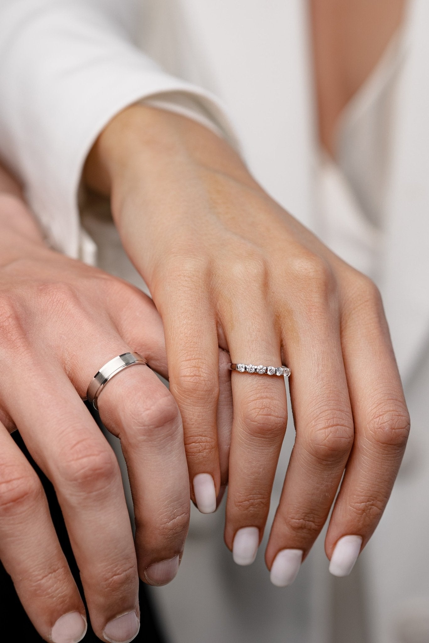 Half eternity diamond band - 14k gold band - 14k gold ring - bridal ring - escorialjewelry