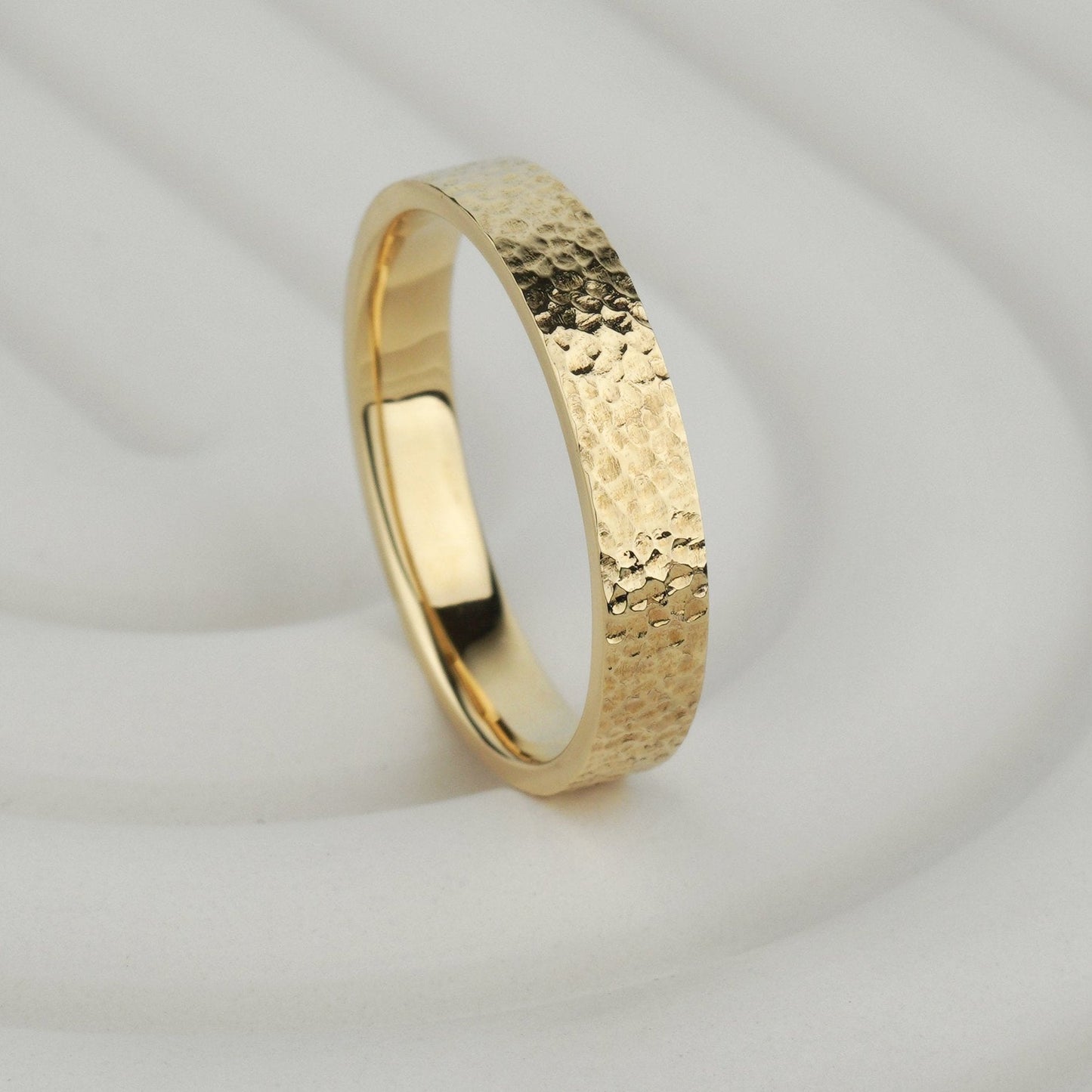 Hammered wedding rings set - braided wedding bands - couple rings - couple rings set - escorialjewelry
