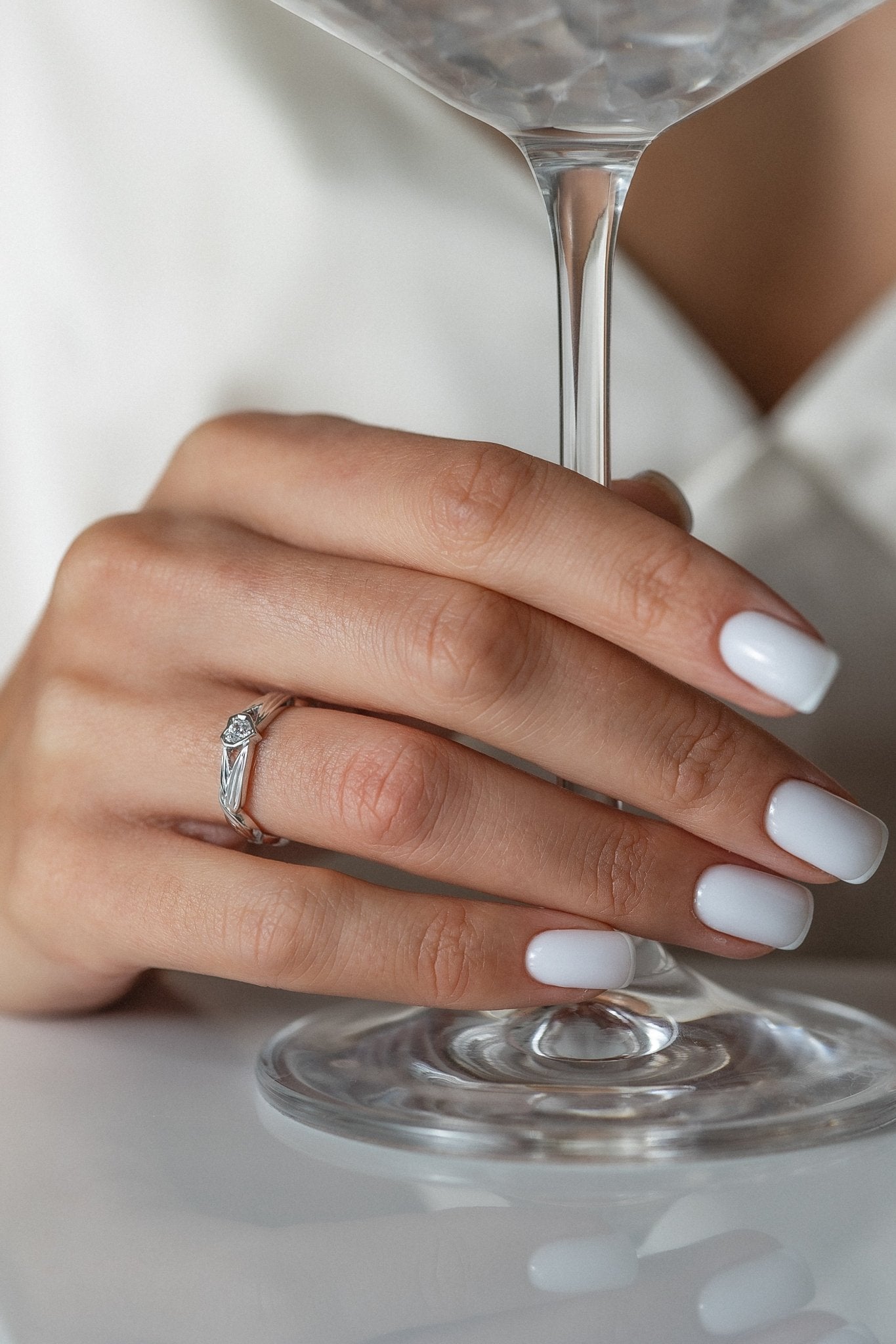 Heart engagement ring with diamond - diamond engagement ring - diamond ring - engagement ring - escorialjewelry