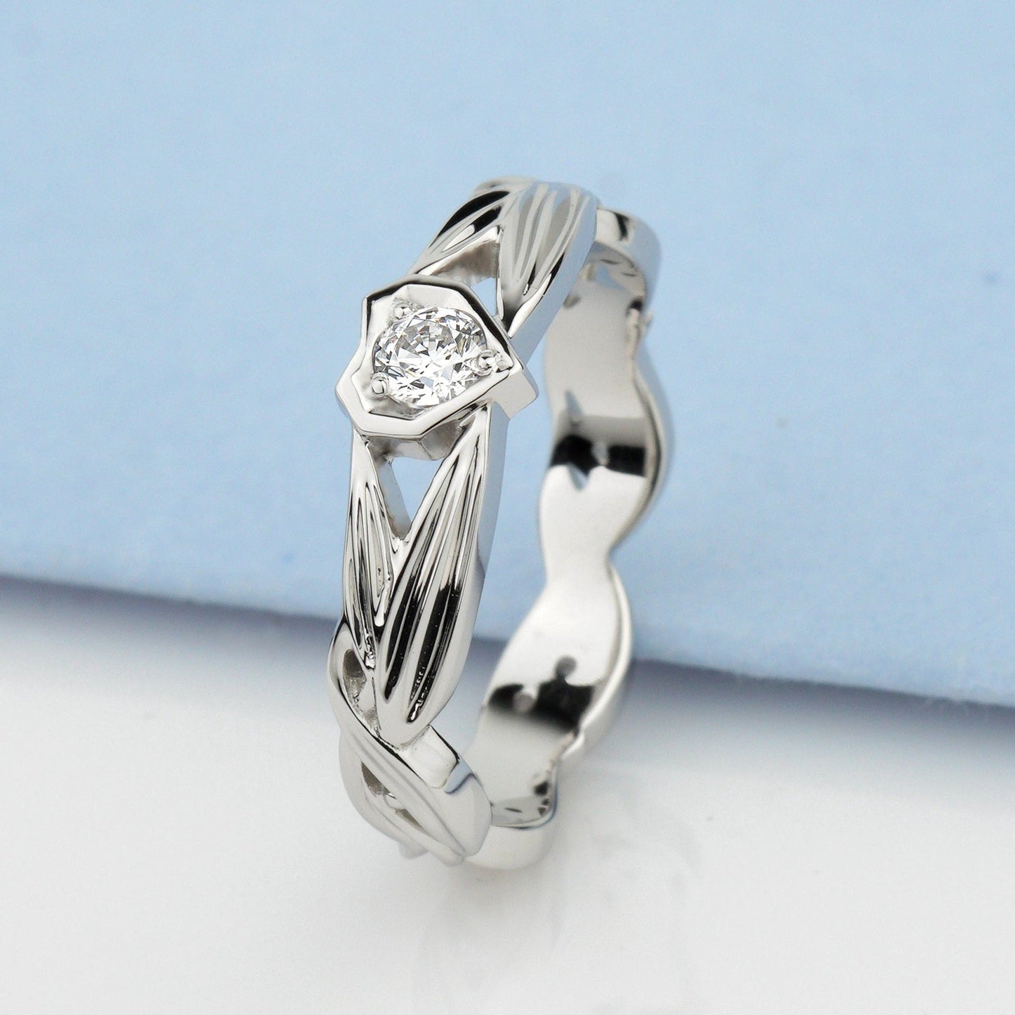 Heart engagement ring with diamond - diamond engagement ring - diamond ring - engagement ring - escorialjewelry