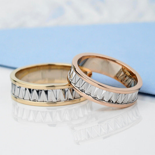 His and hers wedding rings set - couple rings - couple rings set - couple wedding bands - escorialjewelry
