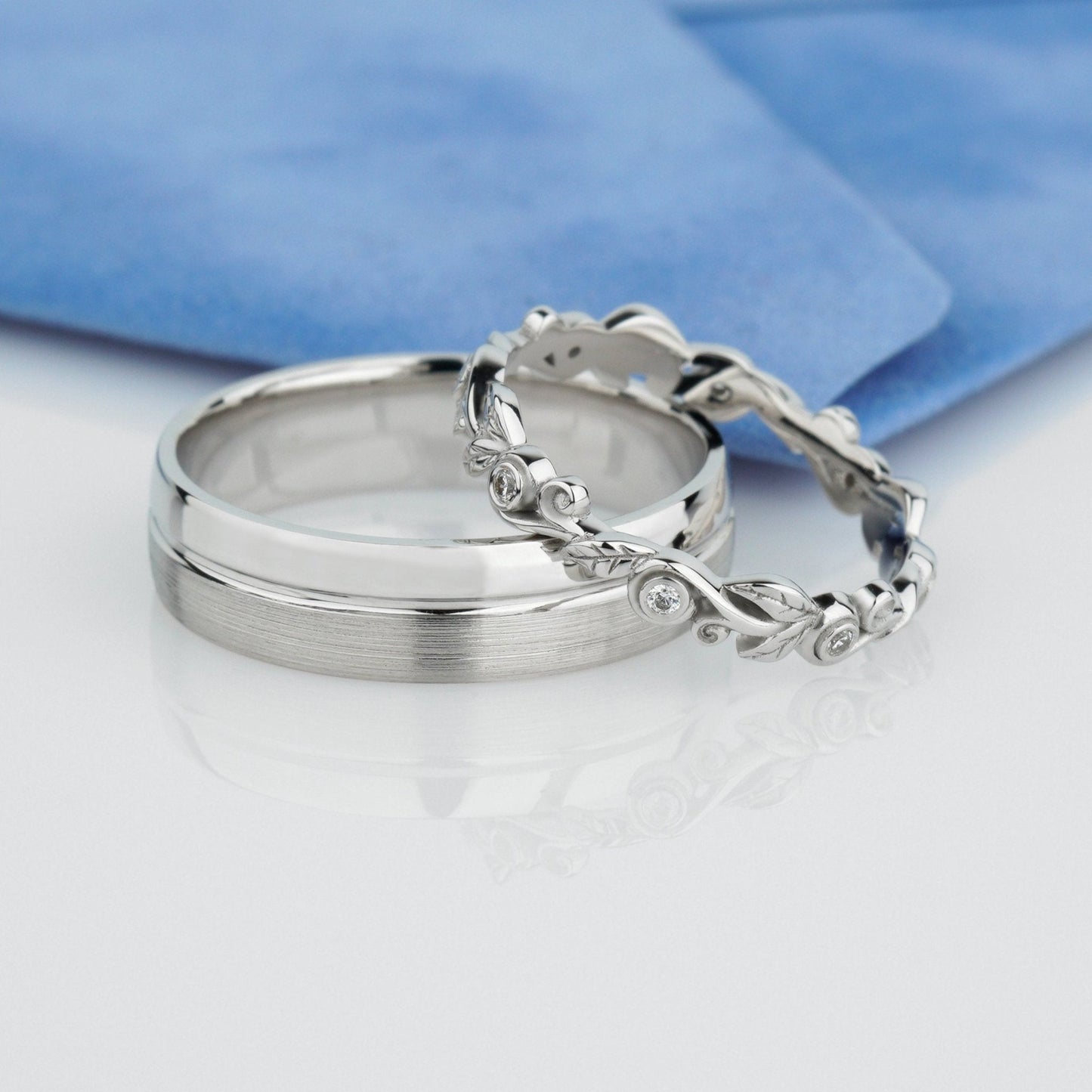 His and hers wedding rings set - boho wedding ring - boho wedding rings - braided wedding bands - escorialjewelry