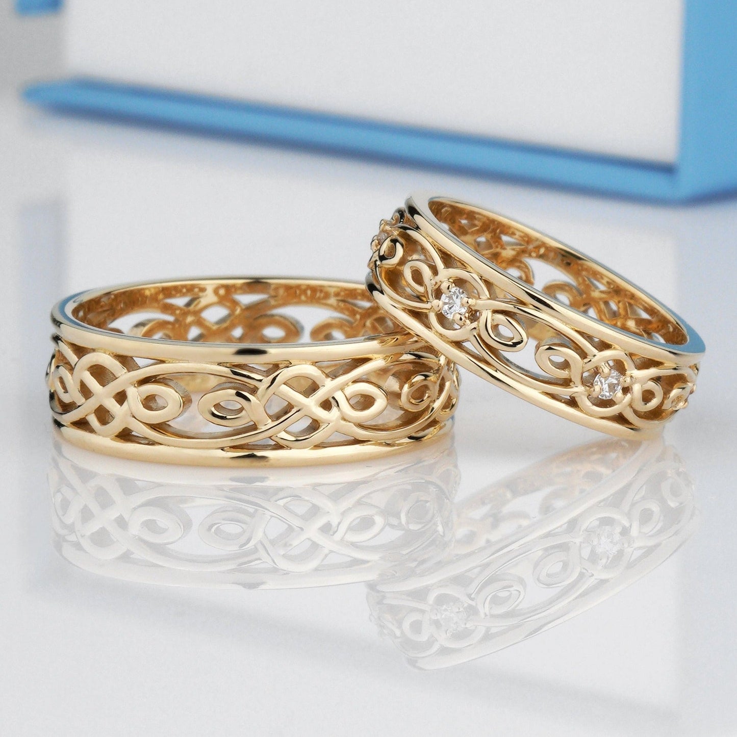 Love knot wedding rings - celtic wedding rings - couple rings - couple wedding bands - escorialjewelry