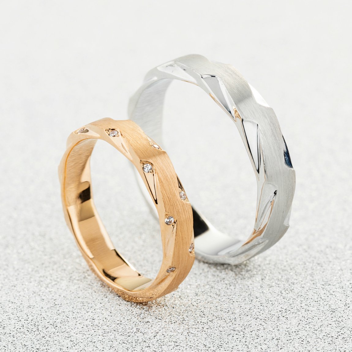 Matching wedding bands set - couple rings - couple rings set - couple wedding bands - escorialjewelry
