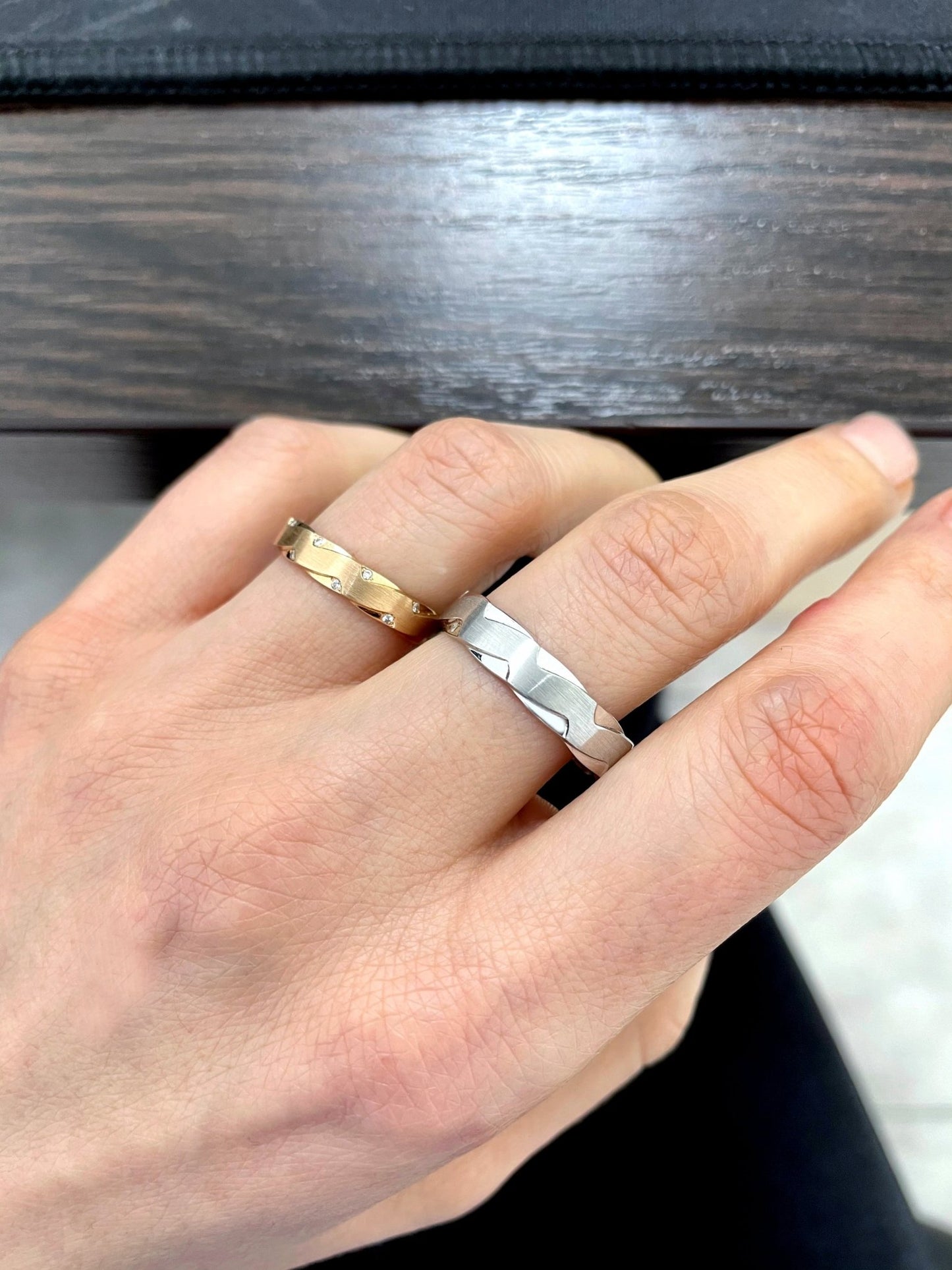 Matching wedding bands set - couple rings - couple rings set - couple wedding bands - escorialjewelry