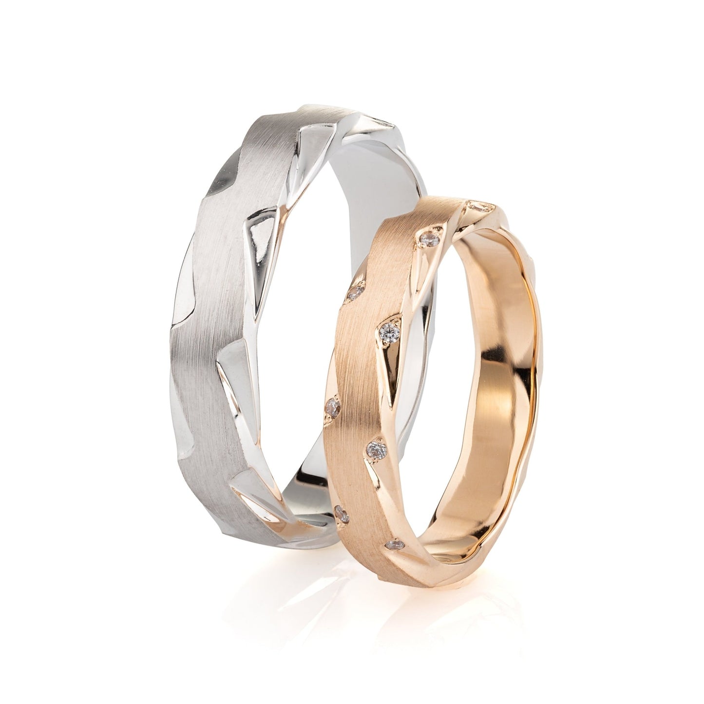 Matching wedding bands set - couple rings - couple rings set - couple wedding bands - escorialjewelry
