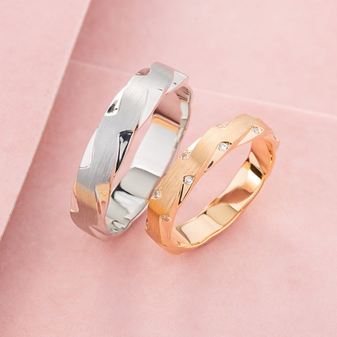 Matching wedding bands set - couple rings - couple rings set - couple wedding bands - escorialjewelry