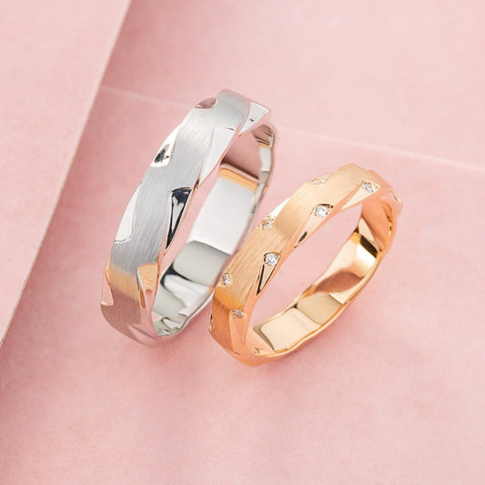 Matching wedding bands set - couple rings - couple rings set - couple wedding bands - escorialjewelry