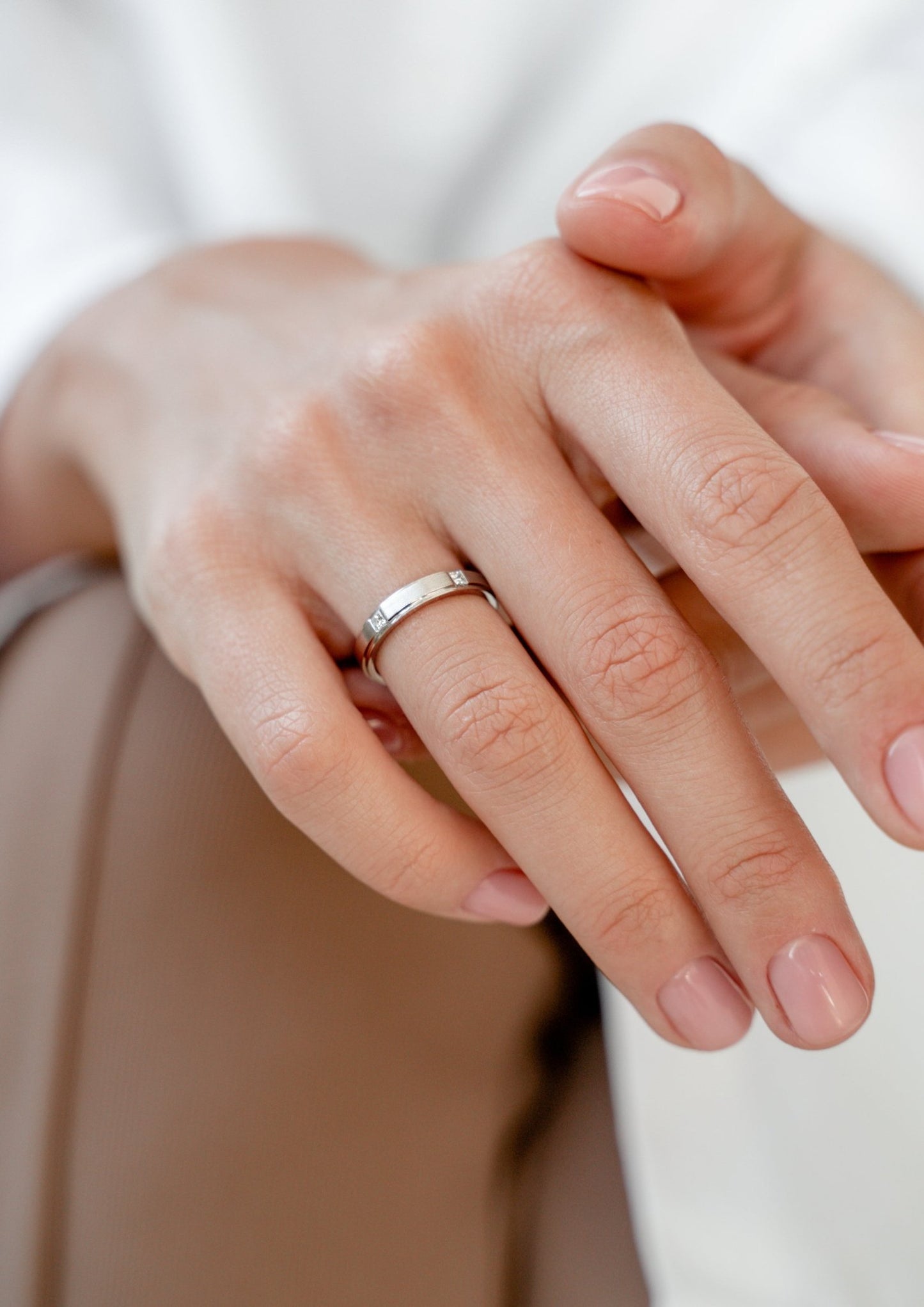Matching wedding bands with princess cut diamonds - couple rings - couple wedding bands - diamond gold band - escorialjewelry