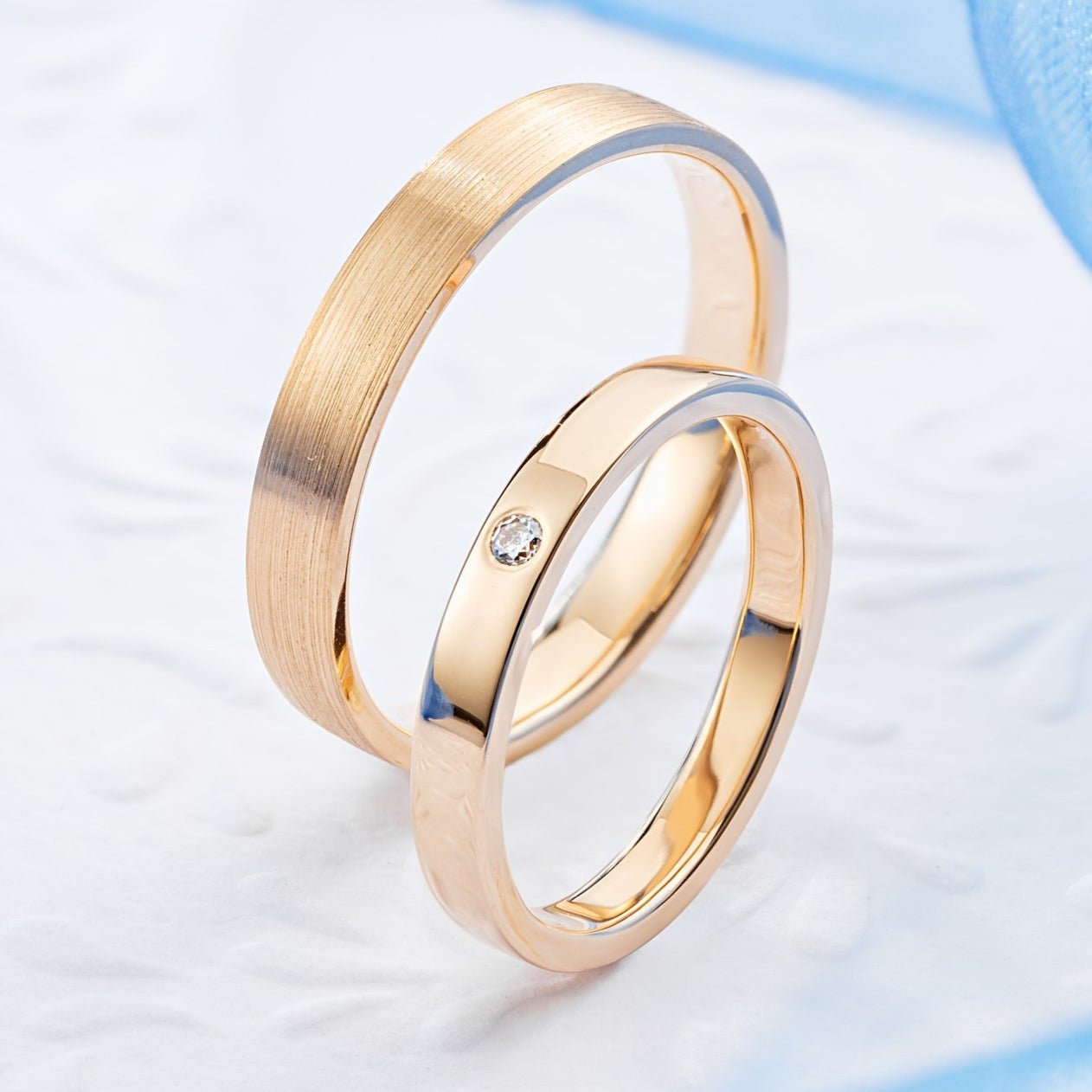Plain wedding bands with diamond - classic wedding band - classic wedding bands - couple rings - escorialjewelry