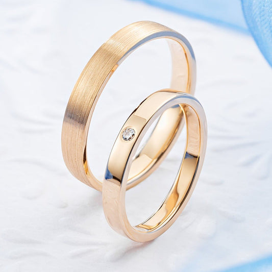 Plain wedding bands with diamond - classic wedding band - classic wedding bands - couple rings - escorialjewelry
