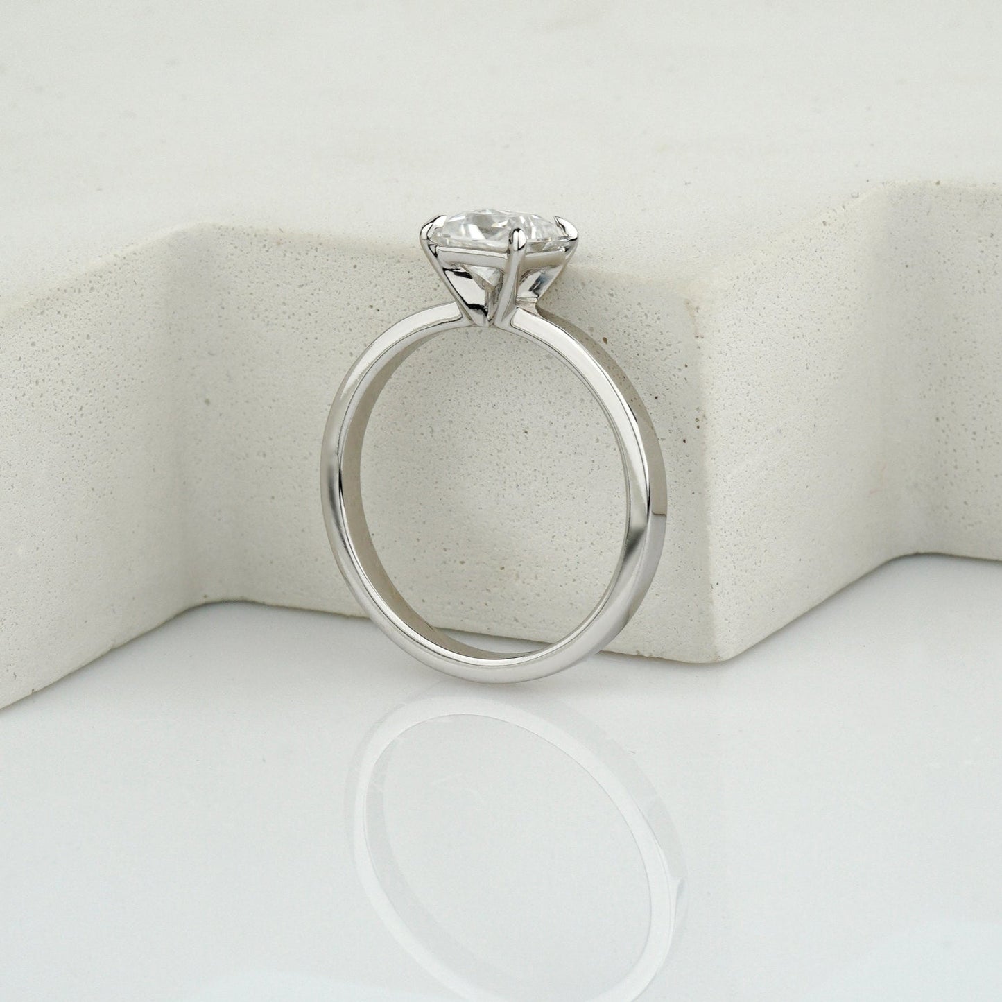 Princess cut moissanite solitaire ring - classic engagement ring - diamond engagement ring - engagement ring - escorialjewelry