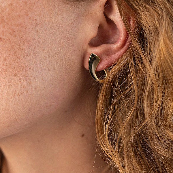 Real gold hoop earrings-Everyday gold earring -Hoop Earrings Women
