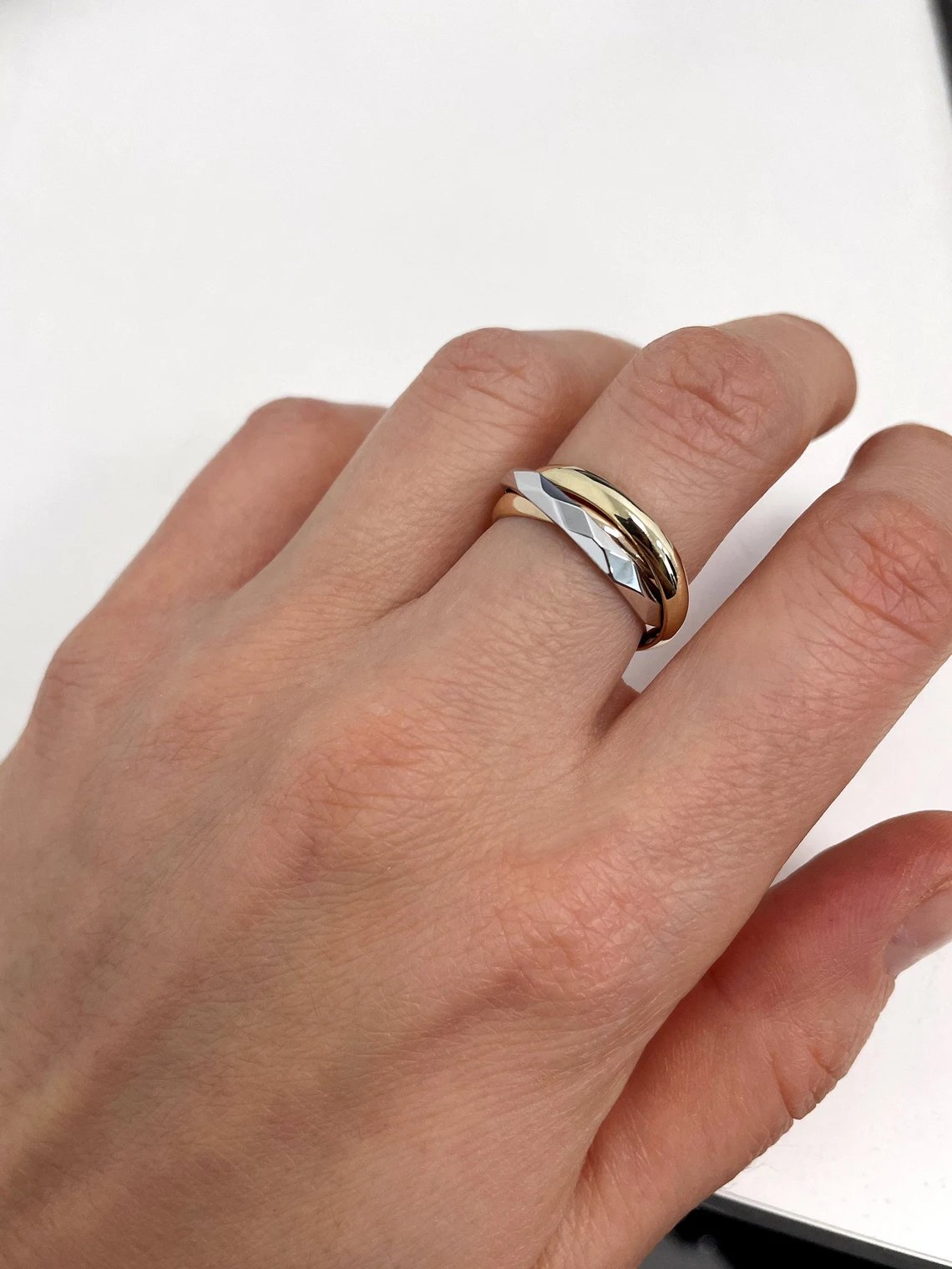 Trinity Rolling Ring - 14k gold band - 14k gold ring - boho - escorialjewelry