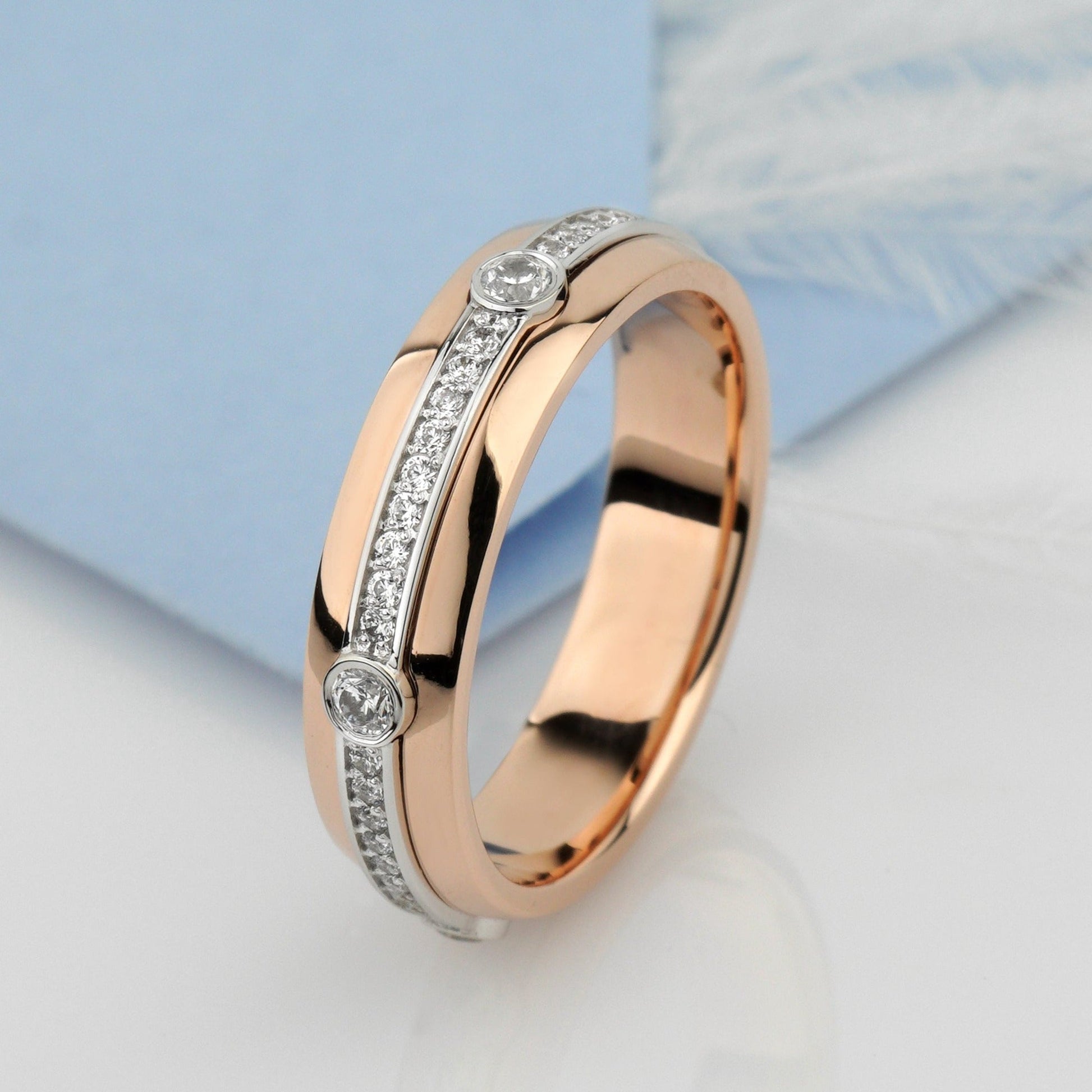 Two-tone gold wedding ring - escorialjewelry