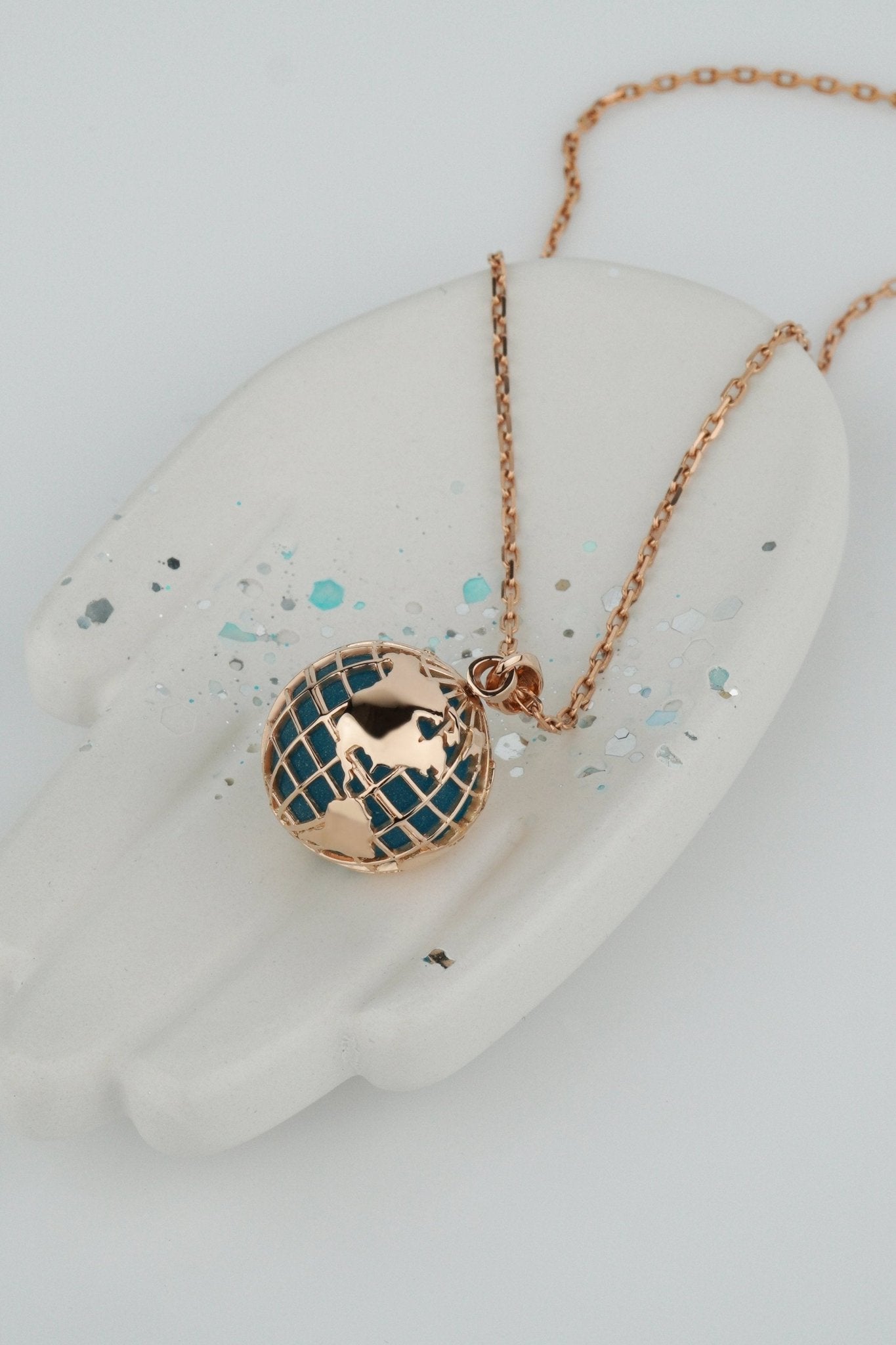 Unique Globe Pendant. World Map Necklace. - Gold Earth Necklace - gold earth pendant - gold globe necklace - escorialjewelry