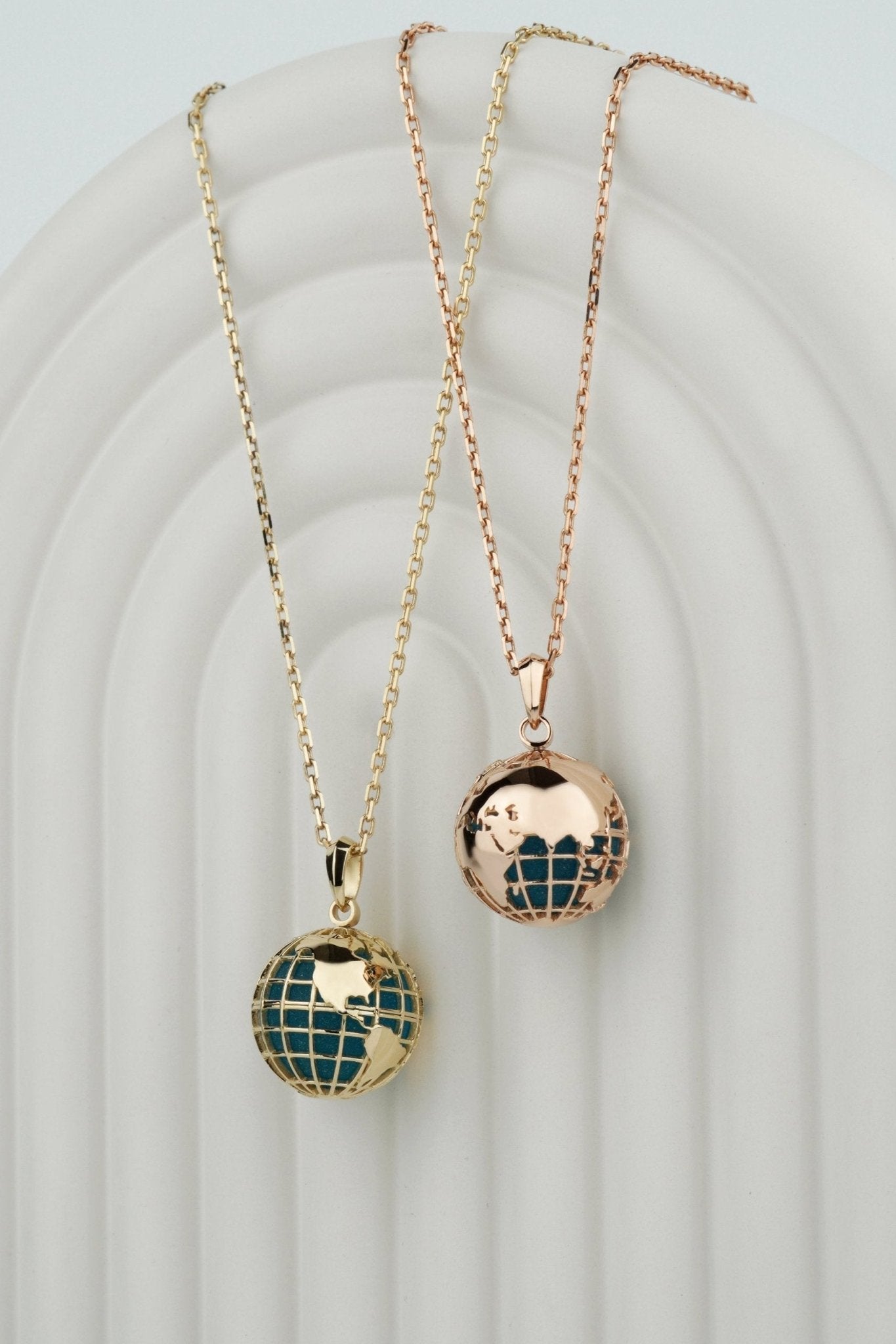 Unique Globe Pendant. World Map Necklace. - Gold Earth Necklace - gold earth pendant - gold globe necklace - escorialjewelry