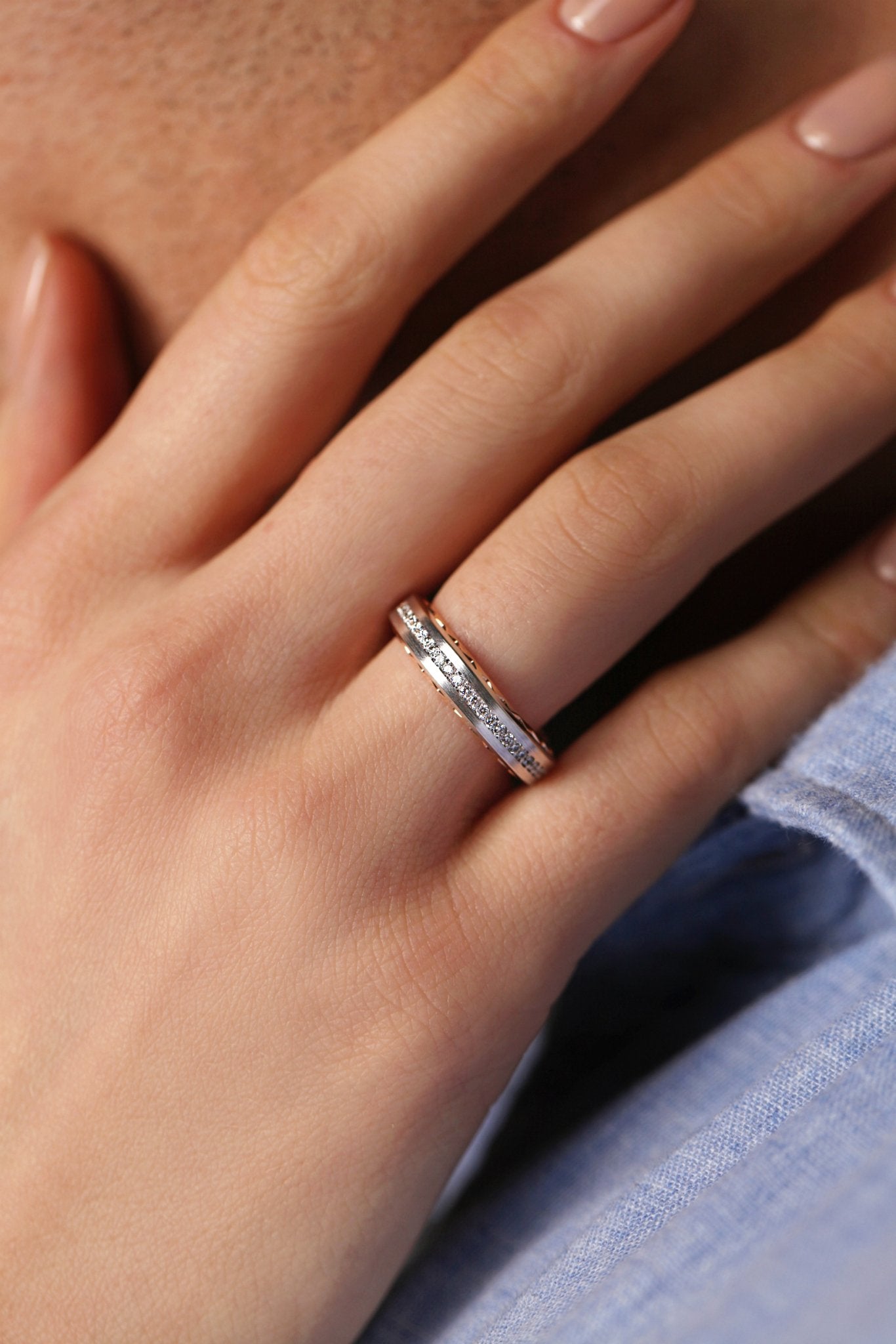 Unique wedding bands set with diamonds - couple rings - couple rings set - couple wedding bands - escorialjewelry