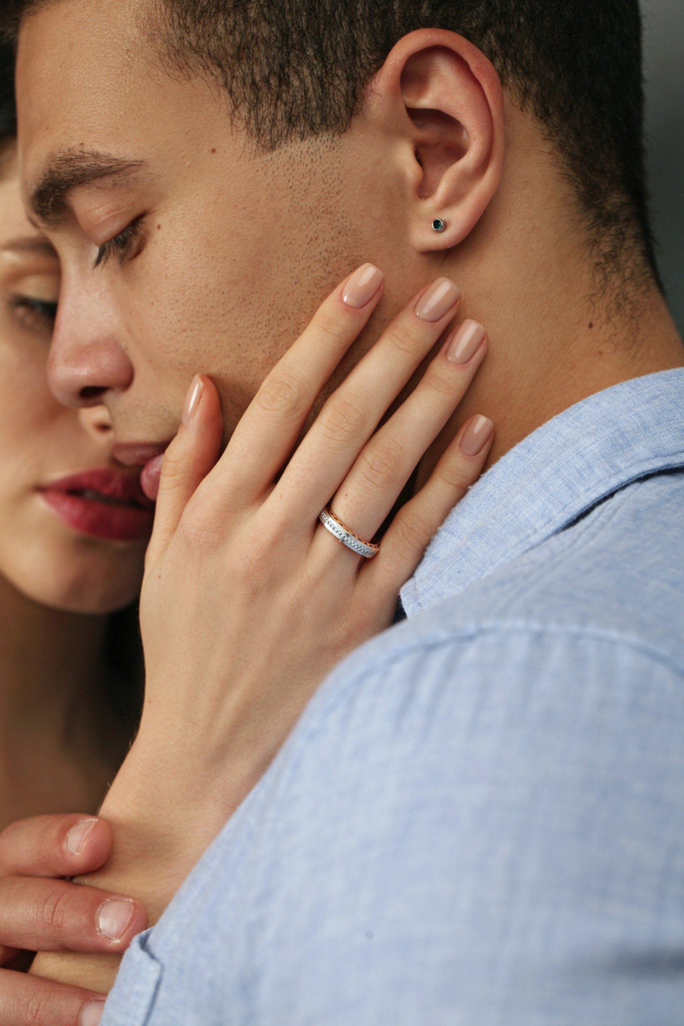 Unique wedding bands set with diamonds - couple rings - couple rings set - couple wedding bands - escorialjewelry