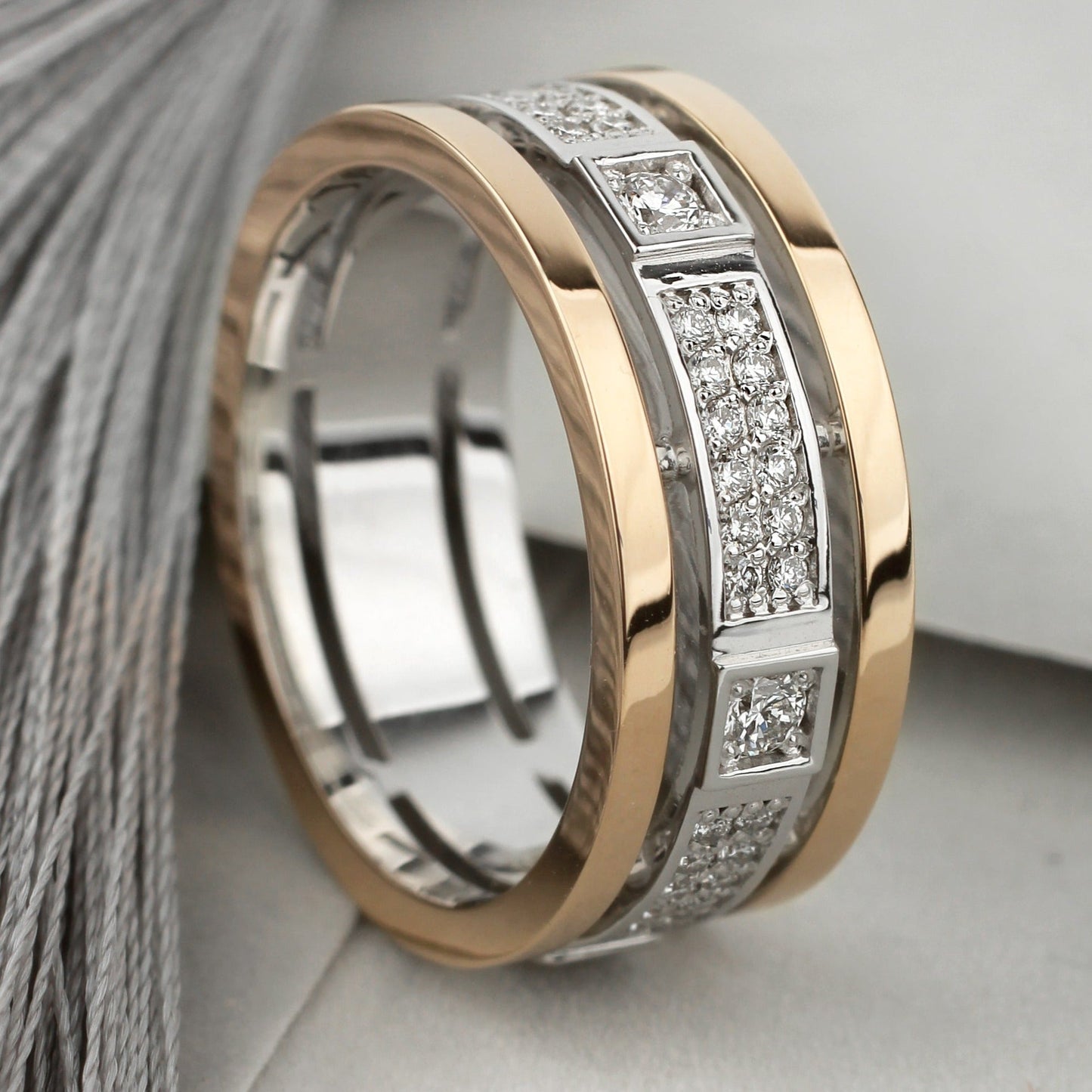 Unique women's wedding ring - 14k gold band - 14k gold ring - bridal ring - escorialjewelry
