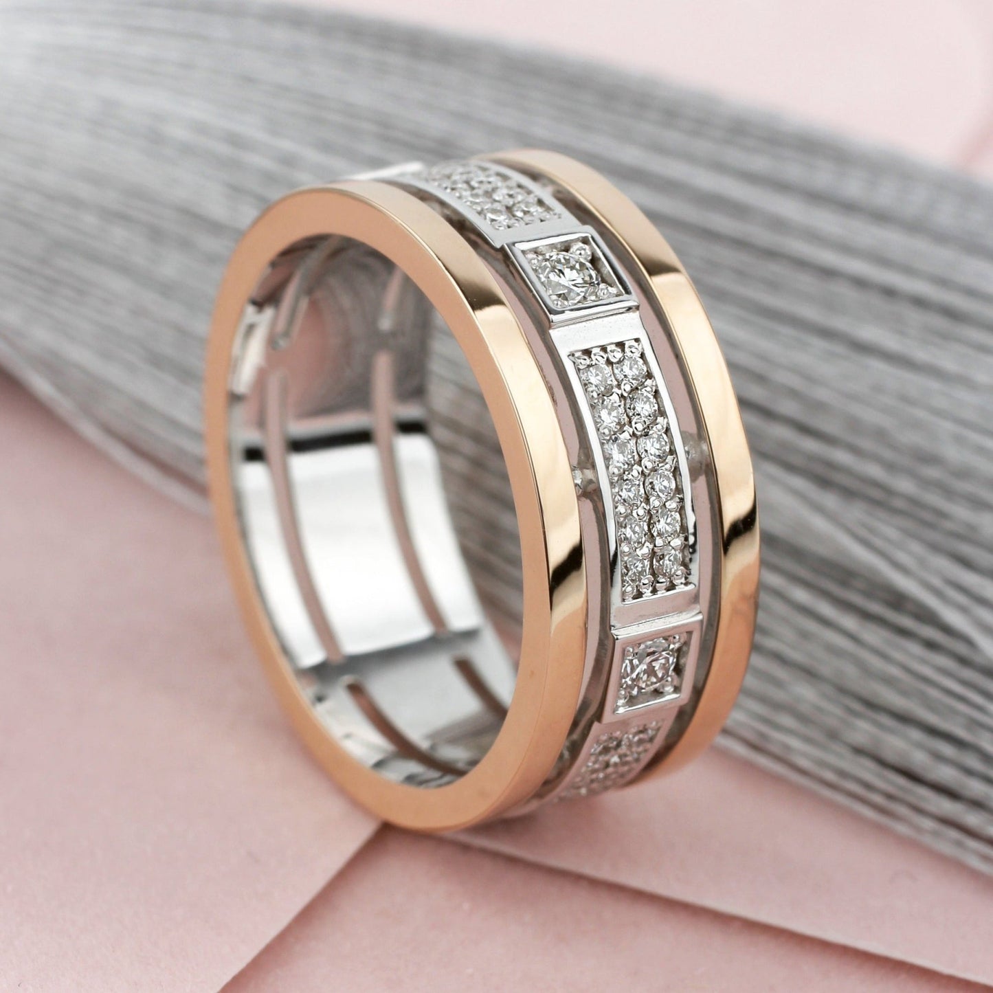 Unique women's wedding ring - 14k gold band - 14k gold ring - bridal ring - escorialjewelry