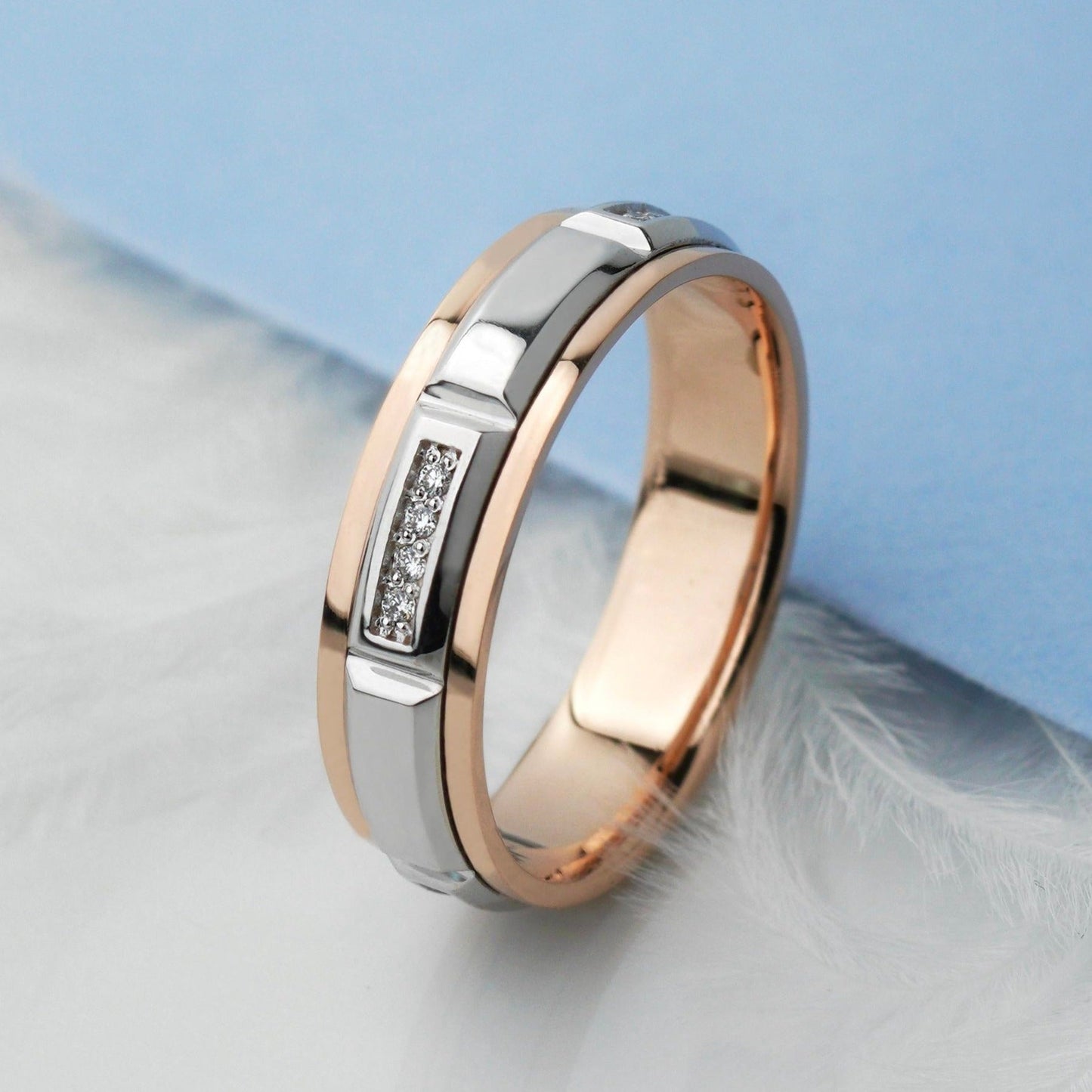 Wedding bands set his and hers - couple rings - couple rings set - couple wedding bands - escorialjewelry