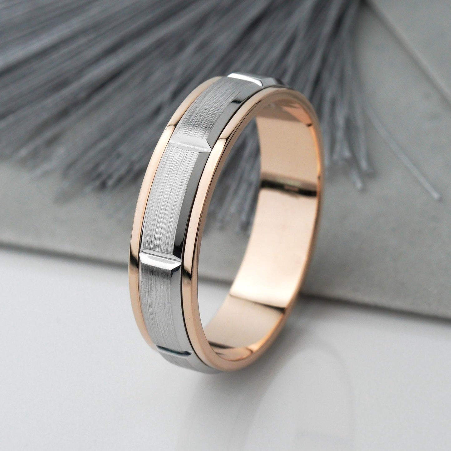 Wedding bands set his and hers - couple rings - couple rings set - couple wedding bands - escorialjewelry