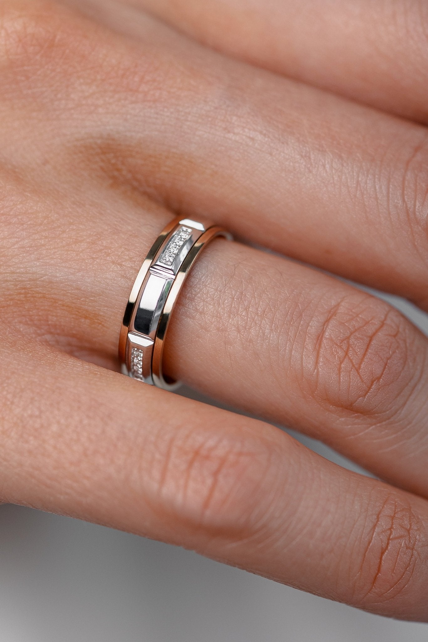Wedding bands set his and hers - couple rings - couple rings set - couple wedding bands - escorialjewelry