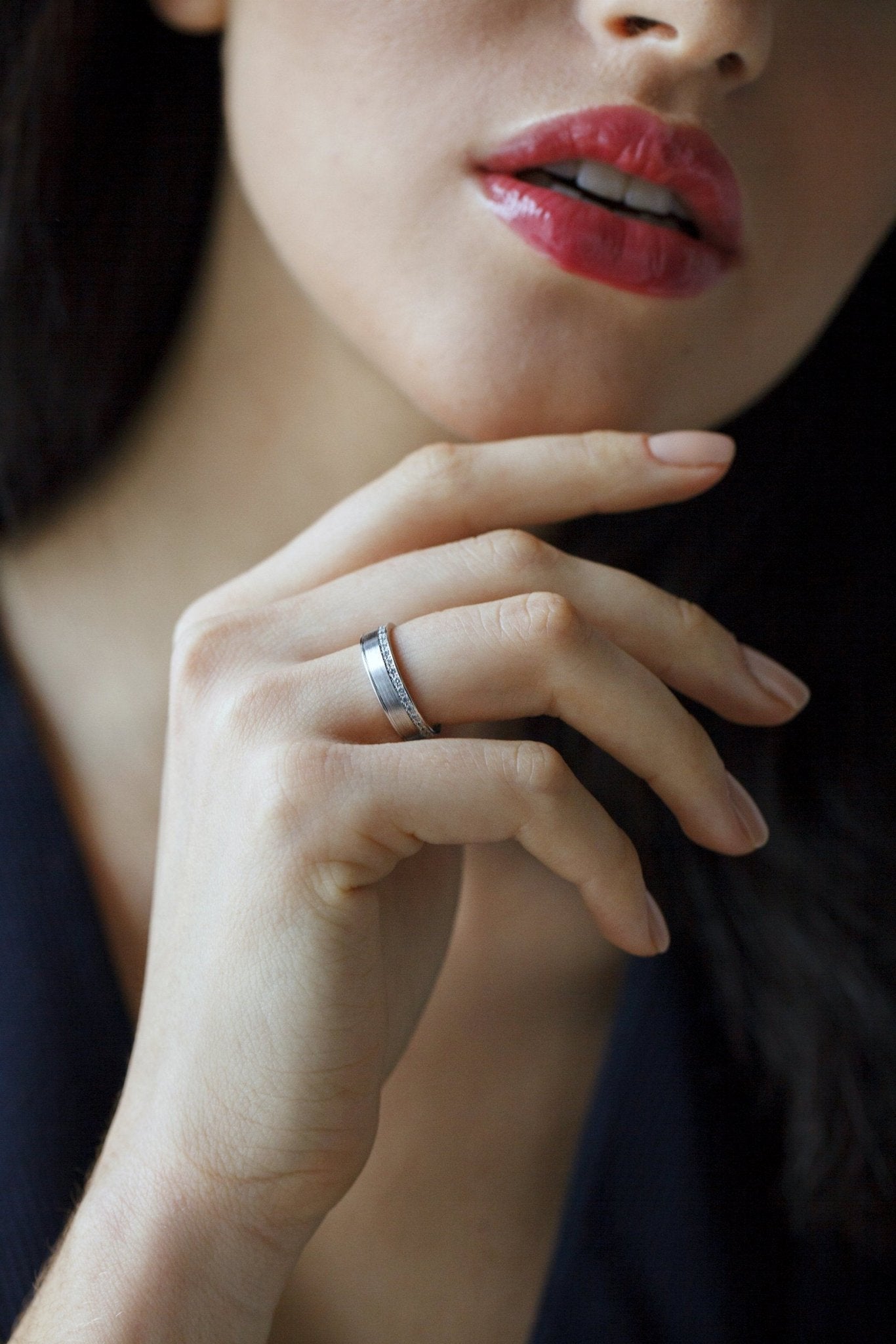 Wedding bands set with diamonds - couple rings - couple wedding bands - diamond gold band - escorialjewelry