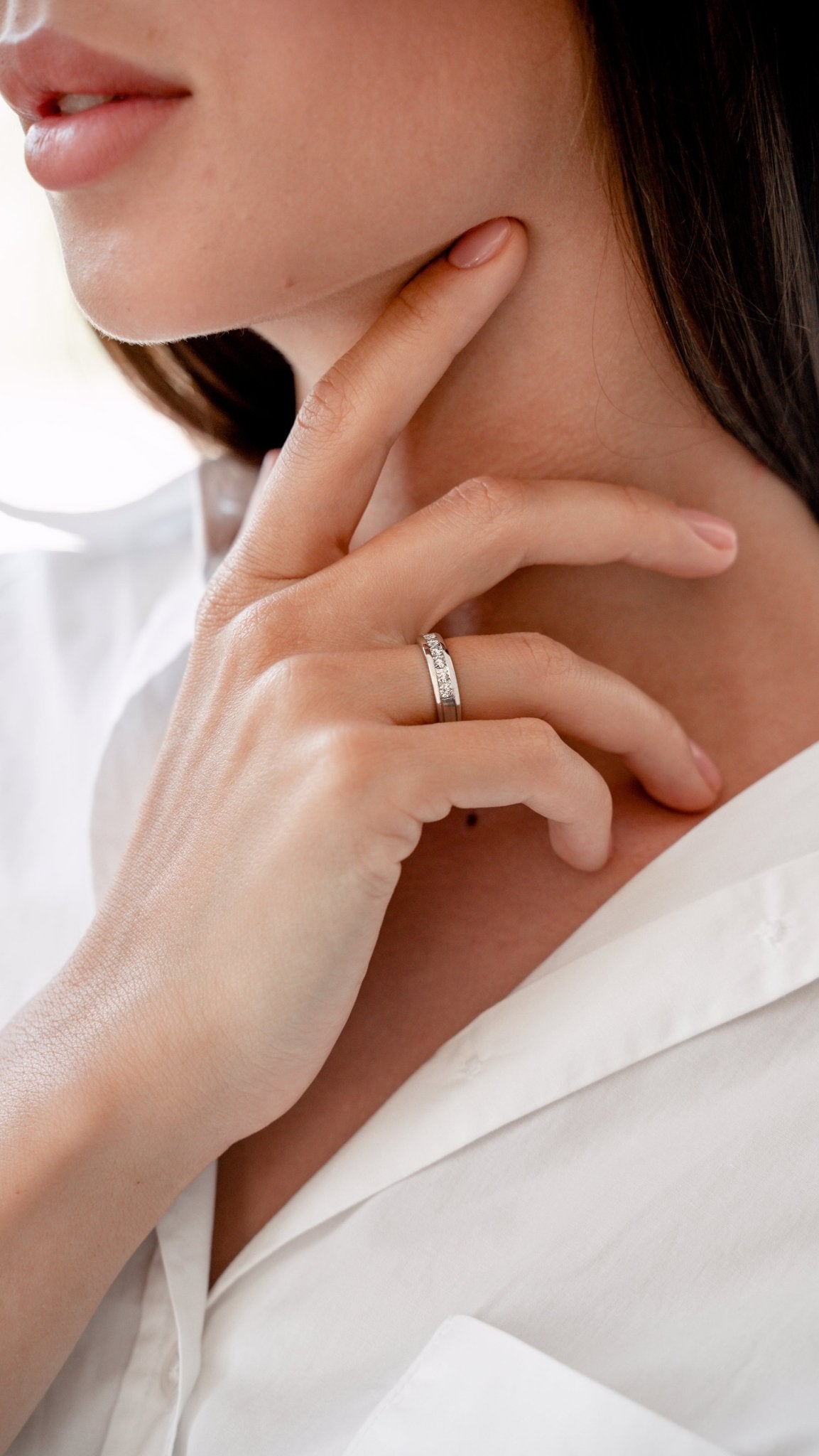 Women's wedding ring with diamonds - 14k gold band - 14k gold ring - bridal ring - escorialjewelry