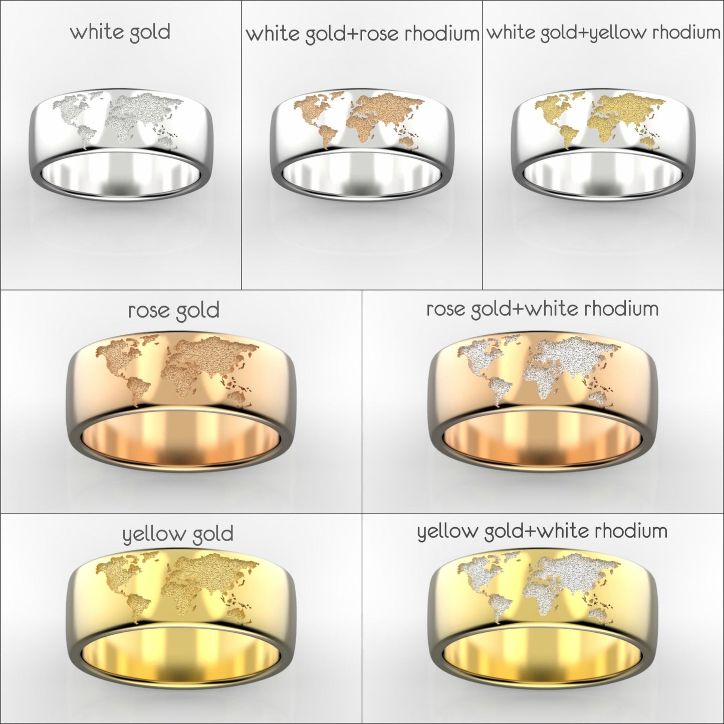 World map ring - escorialjewelry