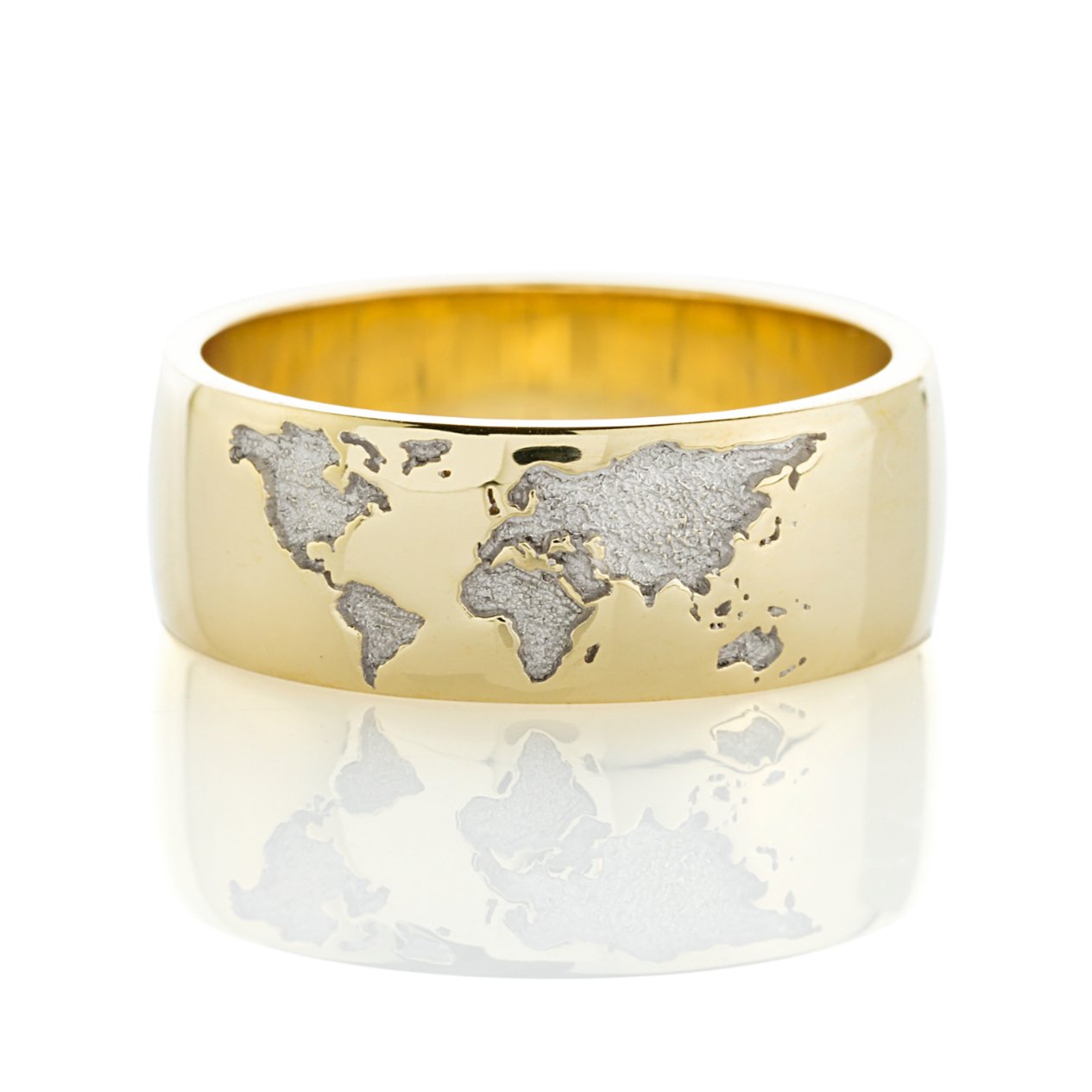 World map ring - 14k gold band - gold bands - gold rings - escorialjewelry