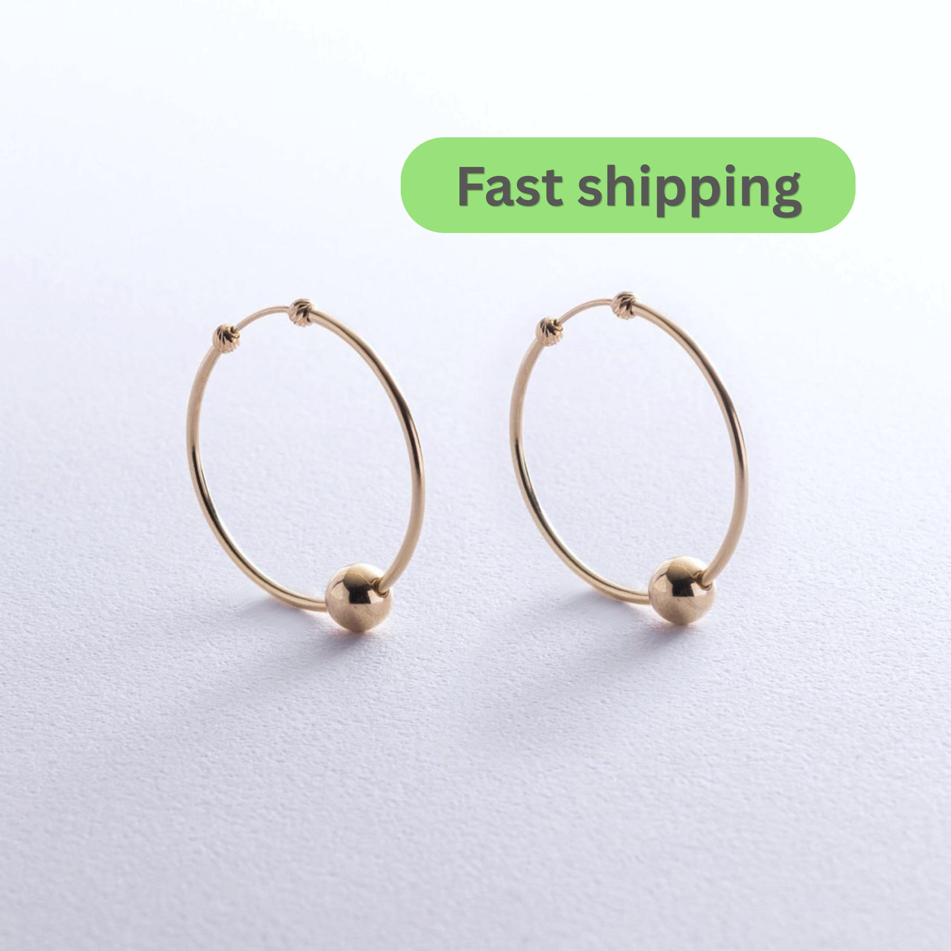 Classic, polished earrings- 28 mm gold hoop earrings